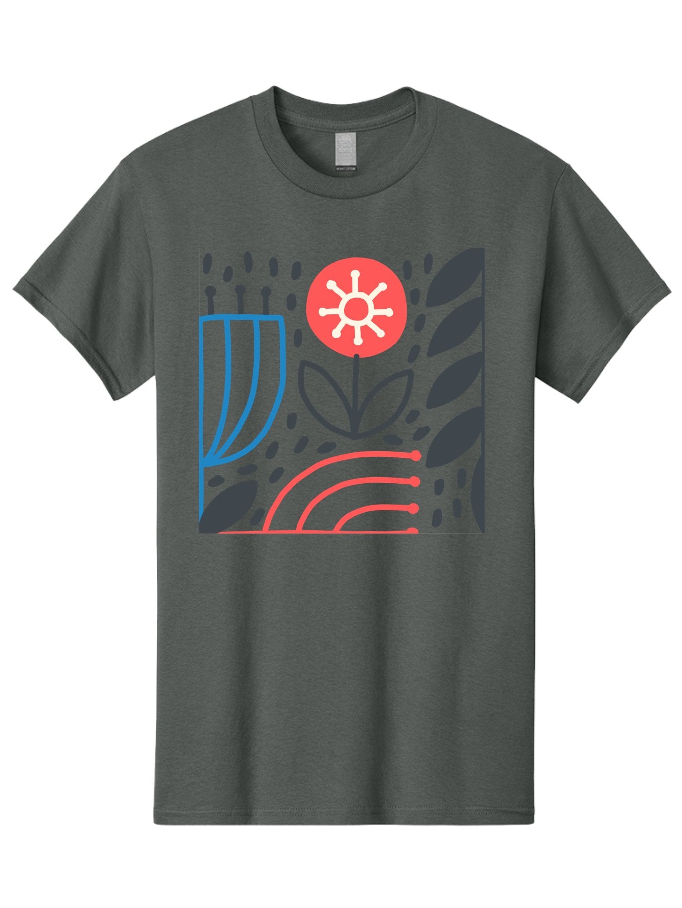 Abstract-Flower Men'S Graphic Tee, 100% Cotton, Comfortable Casual Summer Wear, Machine Washable, Stylish Flower, Abstract Art, Minimalist Design, Simple Shapes, Floral Pattern, Modern Aesthetic, Artistic Expression Aab654 10