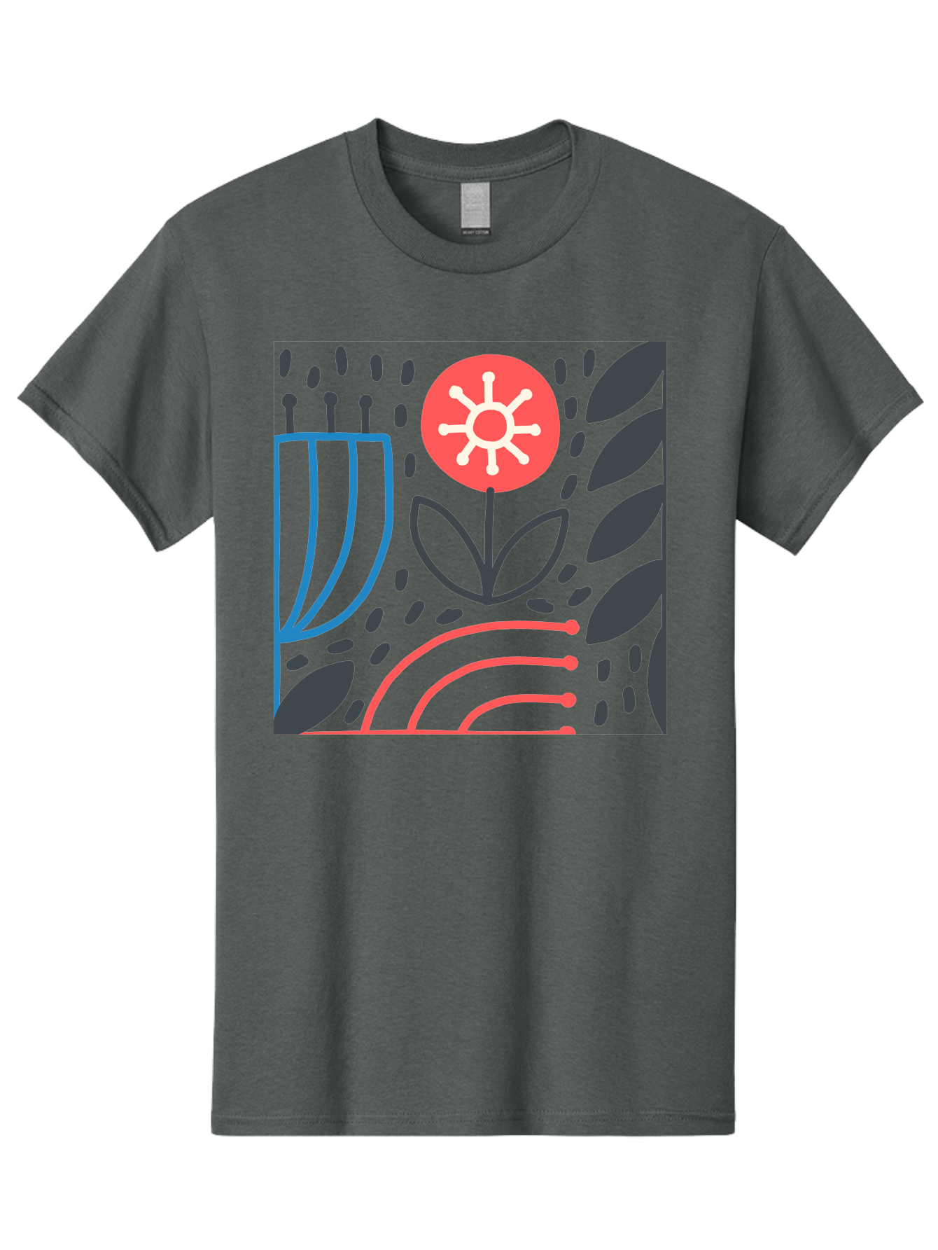 Abstract-Flower Men'S Graphic Tee, 100% Cotton, Comfortable Casual Summer Wear, Machine Washable, Stylish Flower, Abstract Art, Minimalist Design, Simple Shapes, Floral Pattern, Modern Aesthetic, Artistic Expression Aab654 27