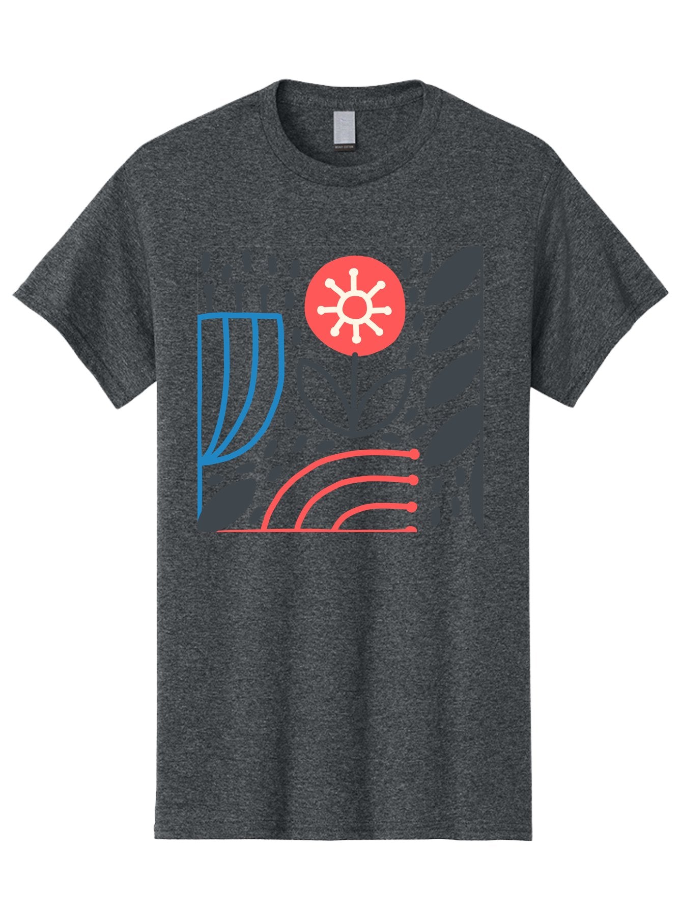 Abstract-Flower Men'S Graphic Tee, 100% Cotton, Comfortable Casual Summer Wear, Machine Washable, Stylish Flower, Abstract Art, Minimalist Design, Simple Shapes, Floral Pattern, Modern Aesthetic, Artistic Expression Aab654 9