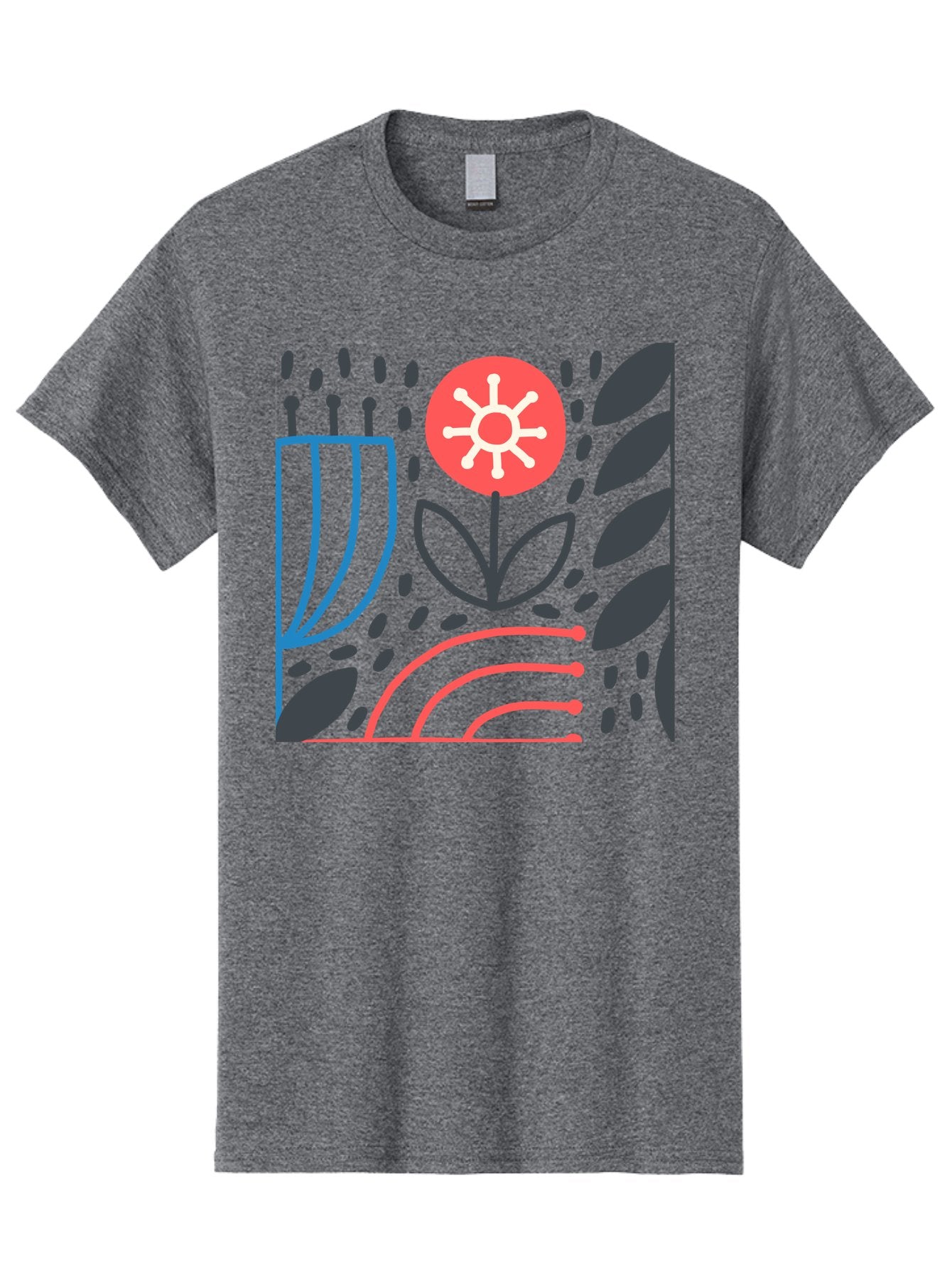 Abstract-Flower Men'S Graphic Tee, 100% Cotton, Comfortable Casual Summer Wear, Machine Washable, Stylish Flower, Abstract Art, Minimalist Design, Simple Shapes, Floral Pattern, Modern Aesthetic, Artistic Expression Aab654 14