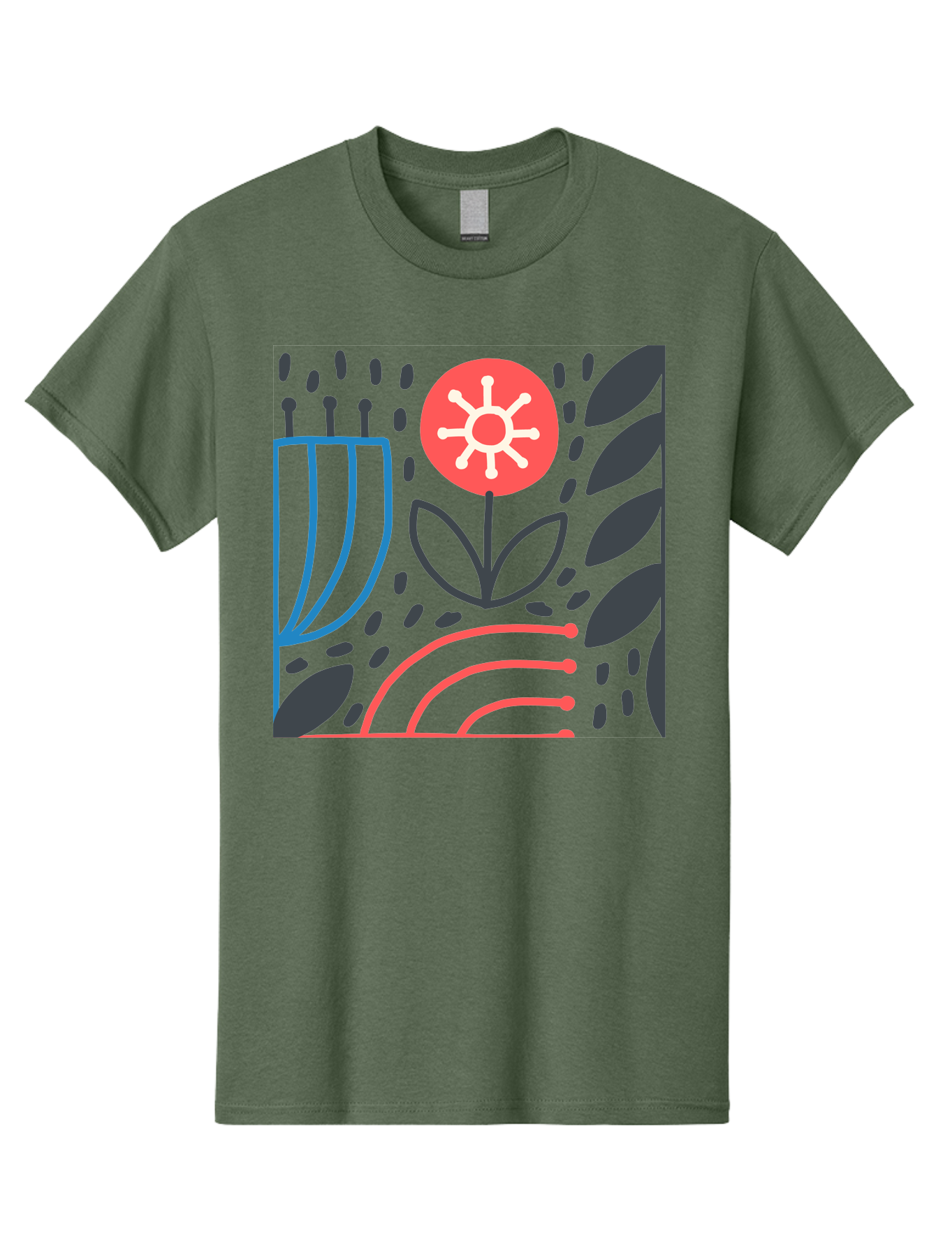 Abstract-Flower Men'S Graphic Tee, 100% Cotton, Comfortable Casual Summer Wear, Machine Washable, Stylish Flower, Abstract Art, Minimalist Design, Simple Shapes, Floral Pattern, Modern Aesthetic, Artistic Expression Aab654 11