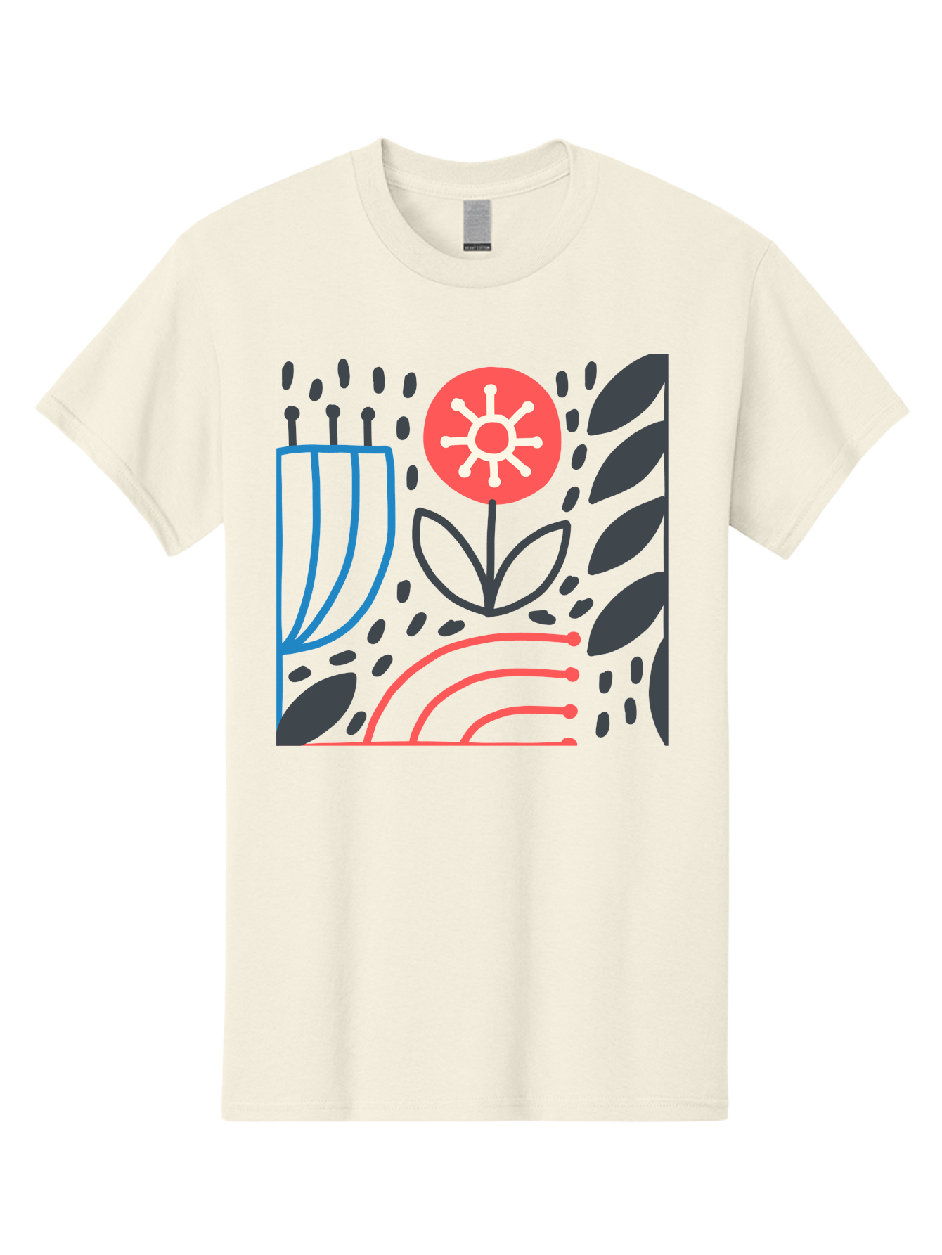Abstract-Flower Men'S Graphic Tee, 100% Cotton, Comfortable Casual Summer Wear, Machine Washable, Stylish Flower, Abstract Art, Minimalist Design, Simple Shapes, Floral Pattern, Modern Aesthetic, Artistic Expression Aab654 17