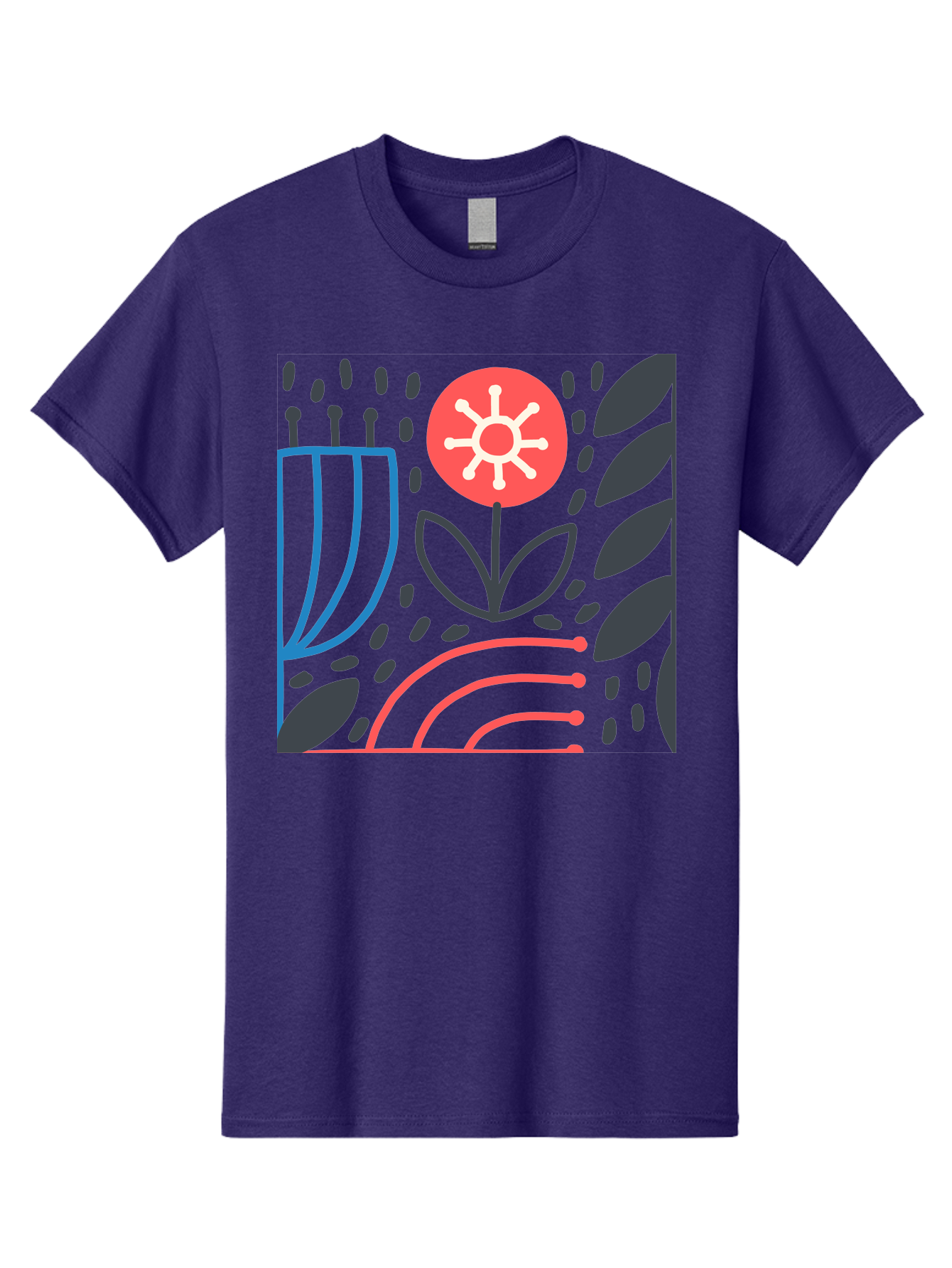 Abstract-Flower Men'S Graphic Tee, 100% Cotton, Comfortable Casual Summer Wear, Machine Washable, Stylish Flower, Abstract Art, Minimalist Design, Simple Shapes, Floral Pattern, Modern Aesthetic, Artistic Expression Aab654 21