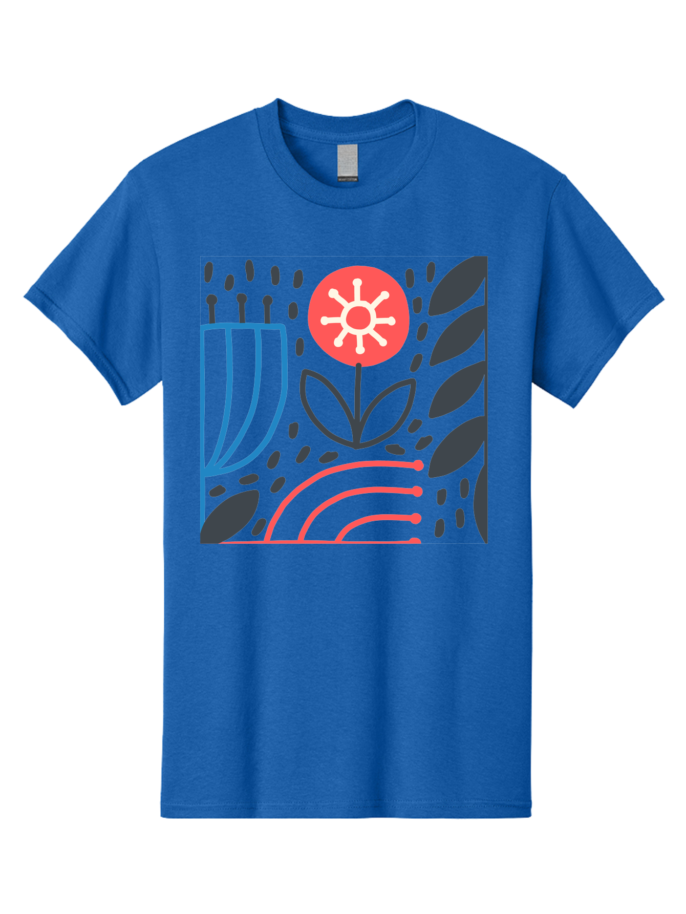 Abstract-Flower Men'S Graphic Tee, 100% Cotton, Comfortable Casual Summer Wear, Machine Washable, Stylish Flower, Abstract Art, Minimalist Design, Simple Shapes, Floral Pattern, Modern Aesthetic, Artistic Expression Aab654 13