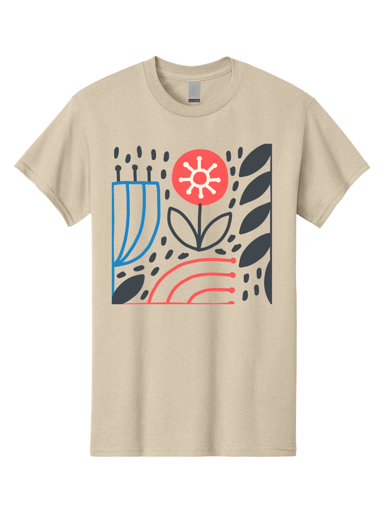 Abstract-Flower Men'S Graphic Tee, 100% Cotton, Comfortable Casual Summer Wear, Machine Washable, Stylish Flower, Abstract Art, Minimalist Design, Simple Shapes, Floral Pattern, Modern Aesthetic, Artistic Expression Aab654 15
