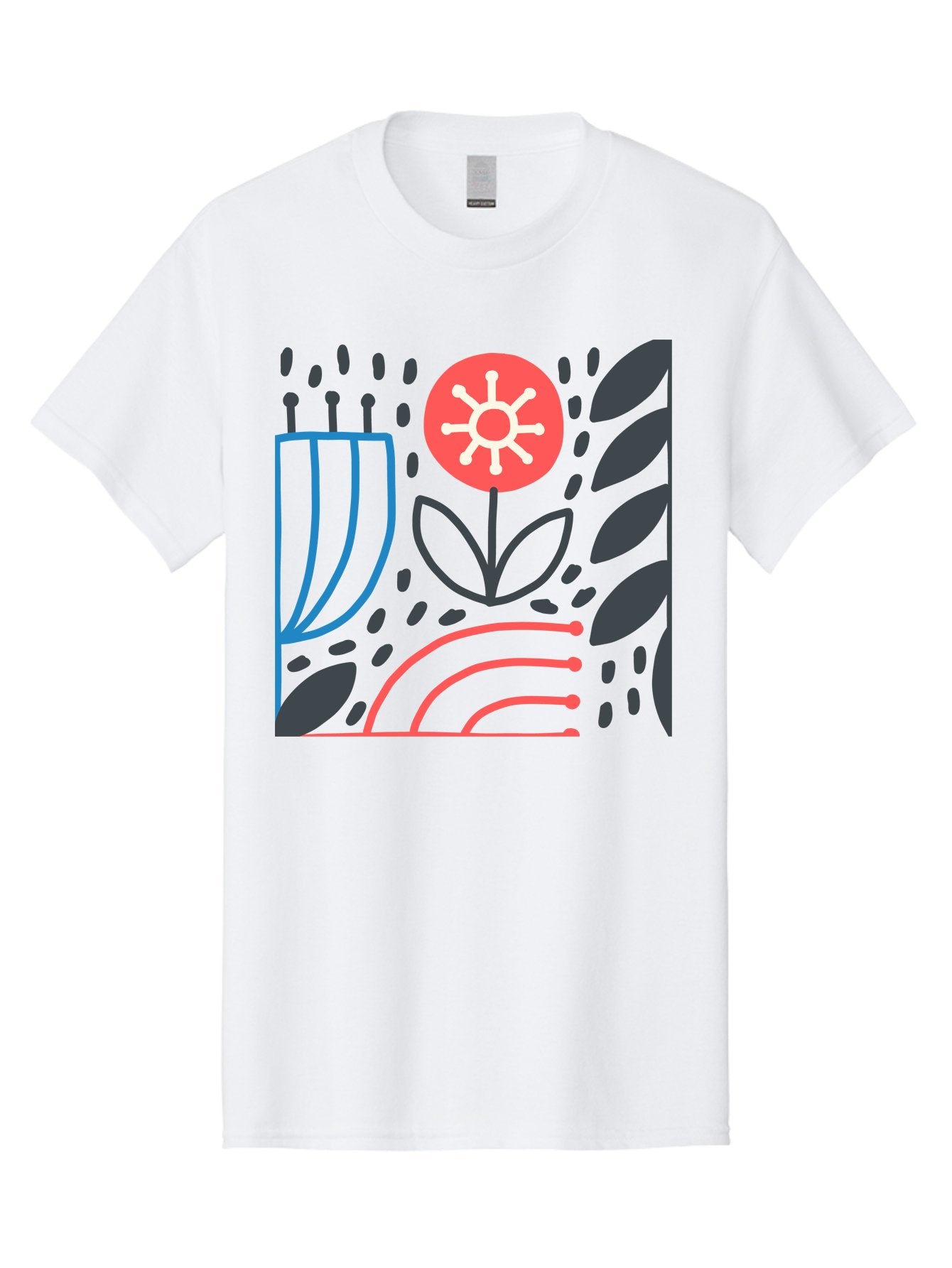 Abstract-Flower Men'S Graphic Tee, 100% Cotton, Comfortable Casual Summer Wear, Machine Washable, Stylish Flower, Abstract Art, Minimalist Design, Simple Shapes, Floral Pattern, Modern Aesthetic, Artistic Expression Aab654 15