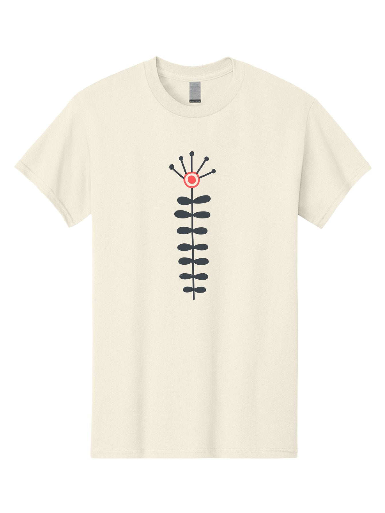 Atom Men'S Graphic Tee, 100% Cotton, Comfortable Casual Summer Wear, Machine Washable, Minimalist Flower Design, Simple Icon, Floral Symbol, Modern Graphic, Grey Petals, Pink Center Aab660 5