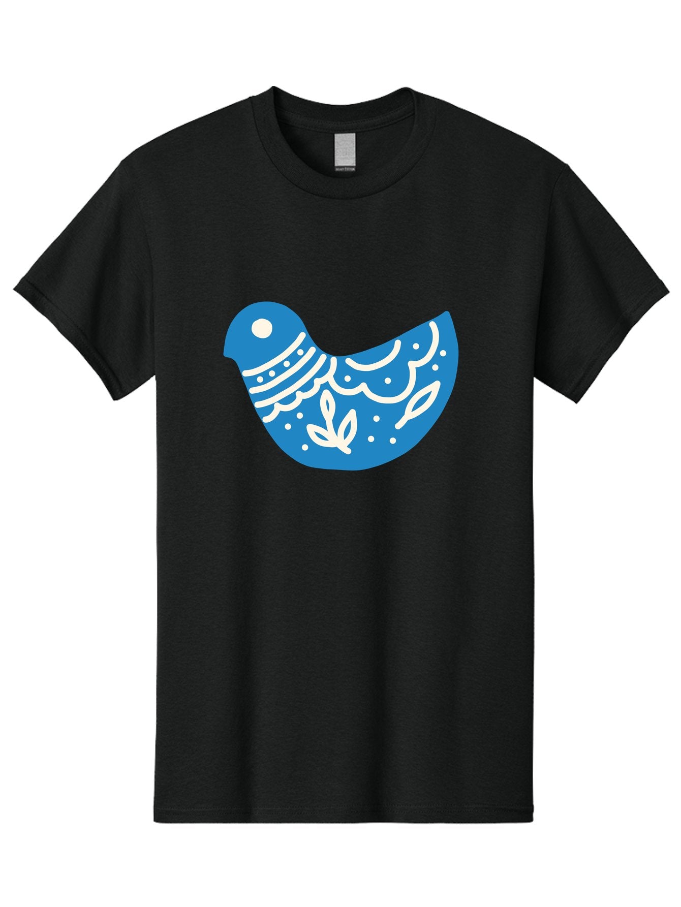 Bird-Logo Men'S Graphic Tee, 100% Cotton, Comfortable Casual Summer Wear, Machine Washable, Blue Bird, White Patterns, Abstract Design, Digital Art, Minimalist Illustration, Stylized Bird, Nature-Inspired, Creative Graphics Aab663 13