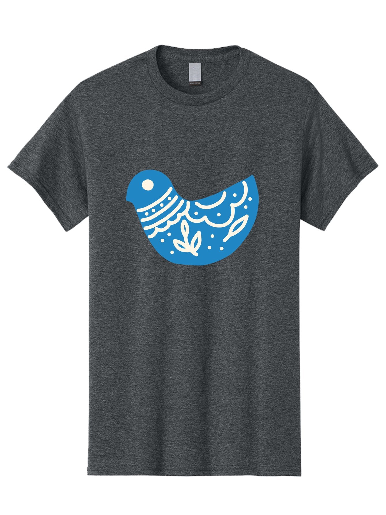 Bird-Logo Men'S Graphic Tee, 100% Cotton, Comfortable Casual Summer Wear, Machine Washable, Blue Bird, White Patterns, Abstract Design, Digital Art, Minimalist Illustration, Stylized Bird, Nature-Inspired, Creative Graphics Aab663 14