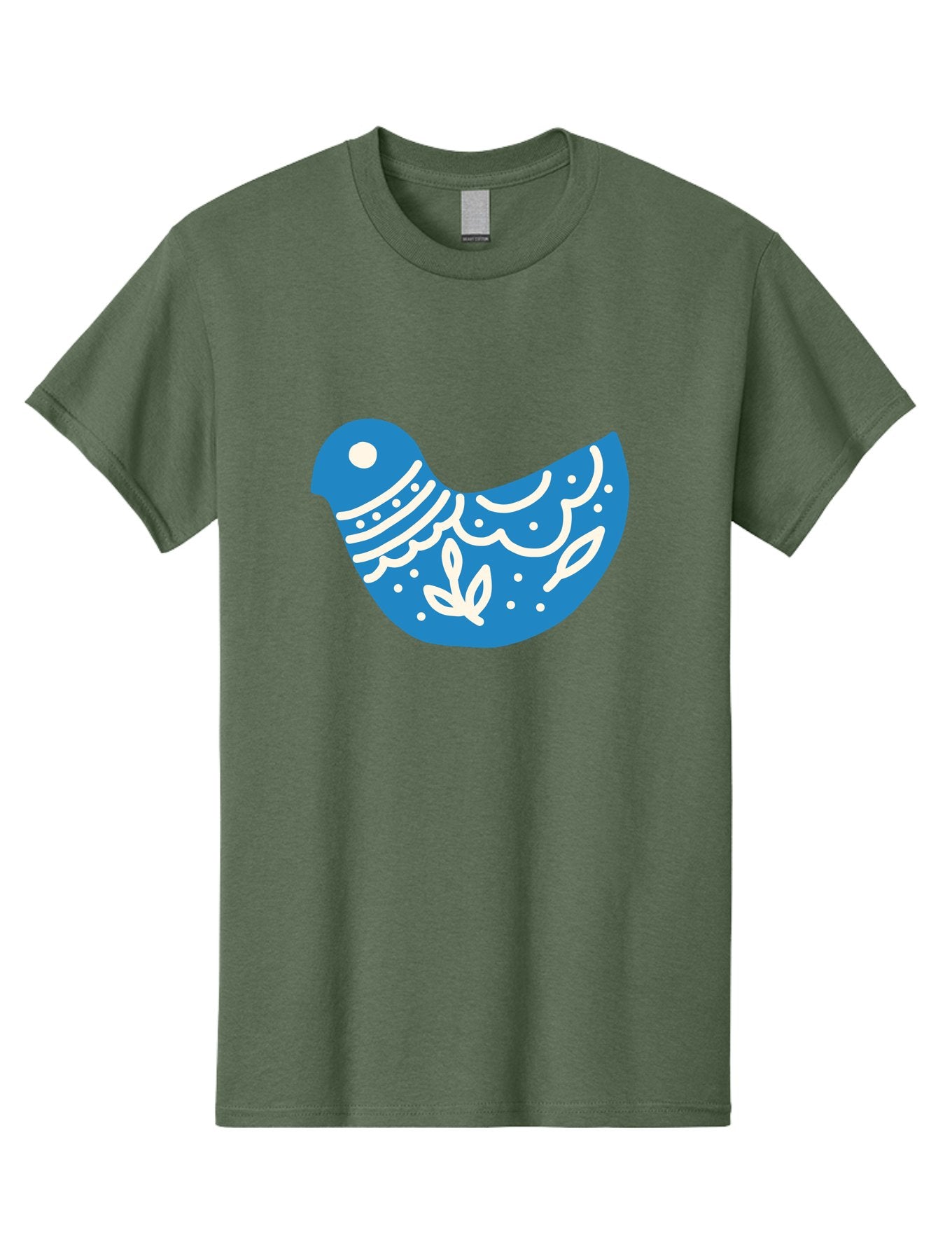 Bird-Logo Men'S Graphic Tee, 100% Cotton, Comfortable Casual Summer Wear, Machine Washable, Blue Bird, White Patterns, Abstract Design, Digital Art, Minimalist Illustration, Stylized Bird, Nature-Inspired, Creative Graphics Aab663 10