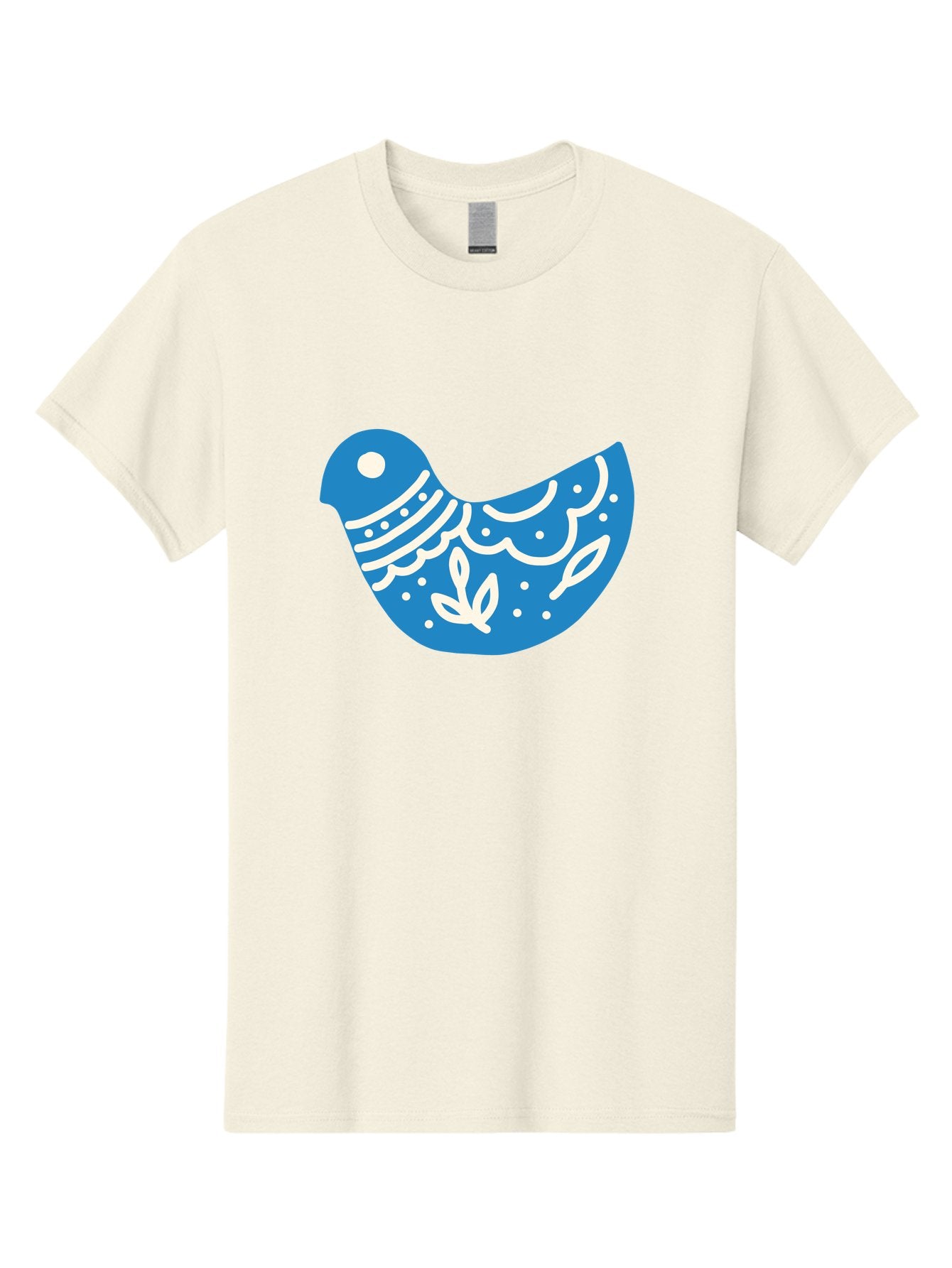 Bird-Logo Men'S Graphic Tee, 100% Cotton, Comfortable Casual Summer Wear, Machine Washable, Blue Bird, White Patterns, Abstract Design, Digital Art, Minimalist Illustration, Stylized Bird, Nature-Inspired, Creative Graphics Aab663 11