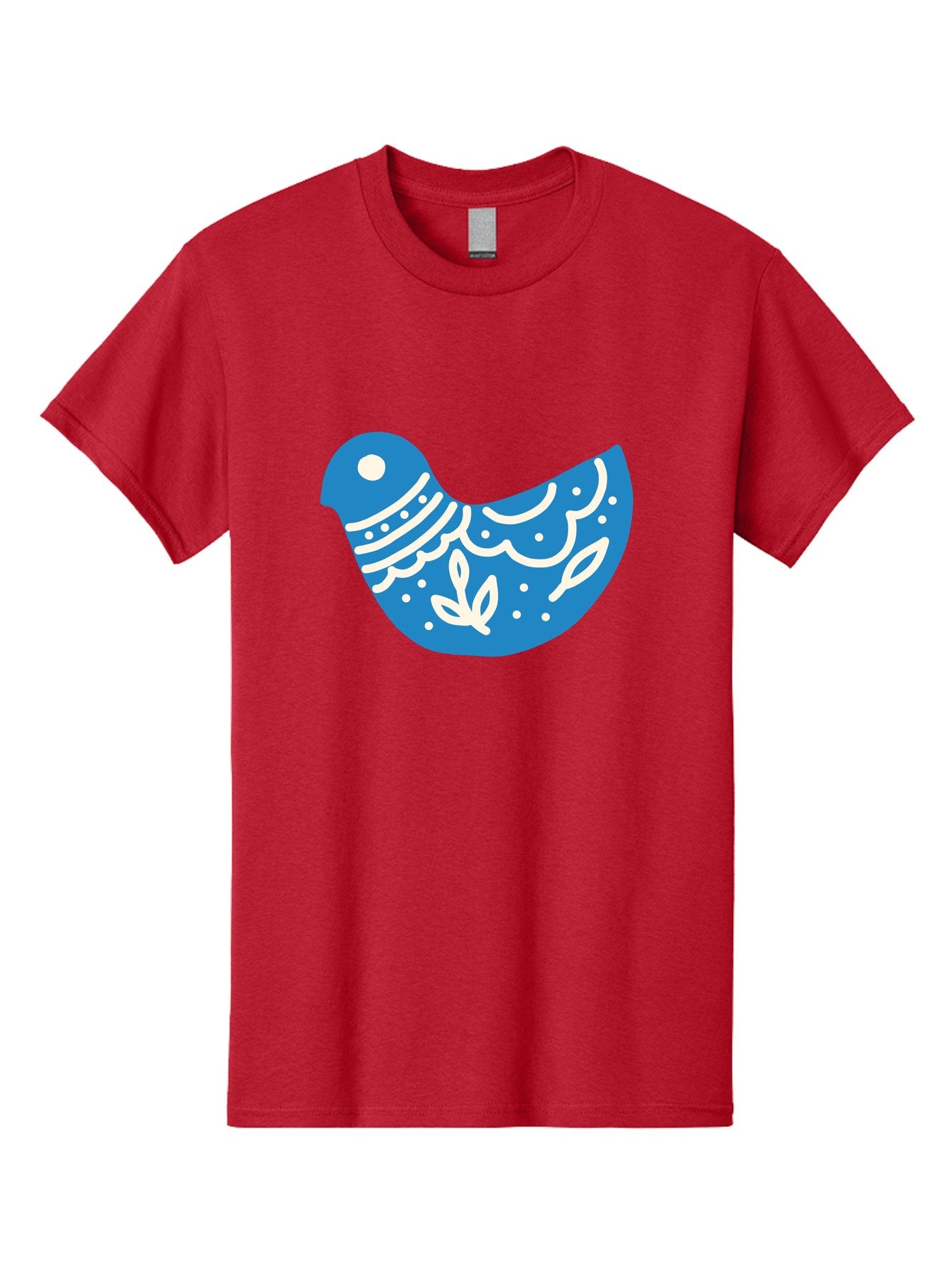 Bird-Logo Men'S Graphic Tee, 100% Cotton, Comfortable Casual Summer Wear, Machine Washable, Blue Bird, White Patterns, Abstract Design, Digital Art, Minimalist Illustration, Stylized Bird, Nature-Inspired, Creative Graphics Aab663 3