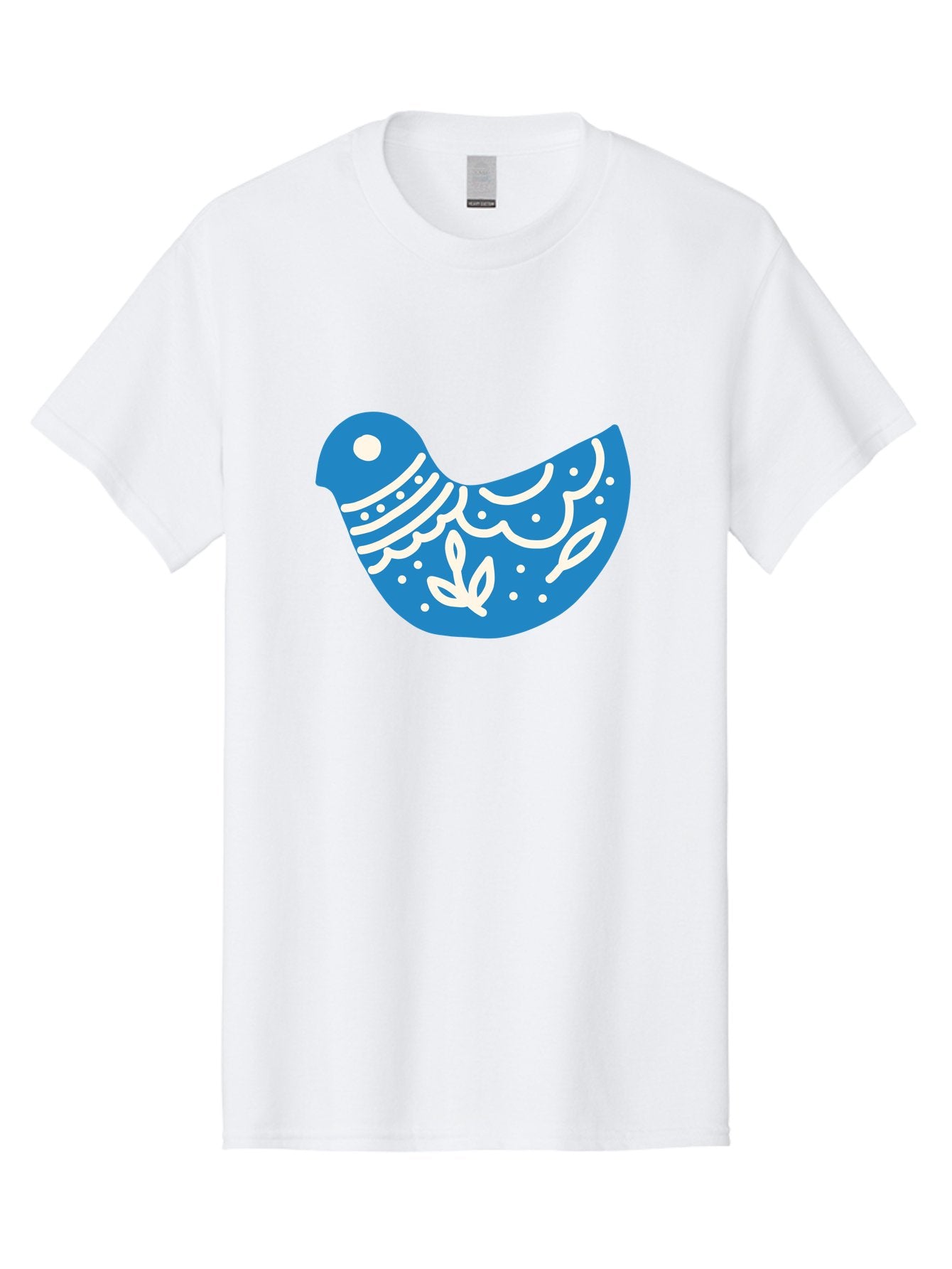 Bird-Logo Men'S Graphic Tee, 100% Cotton, Comfortable Casual Summer Wear, Machine Washable, Blue Bird, White Patterns, Abstract Design, Digital Art, Minimalist Illustration, Stylized Bird, Nature-Inspired, Creative Graphics Aab663 15