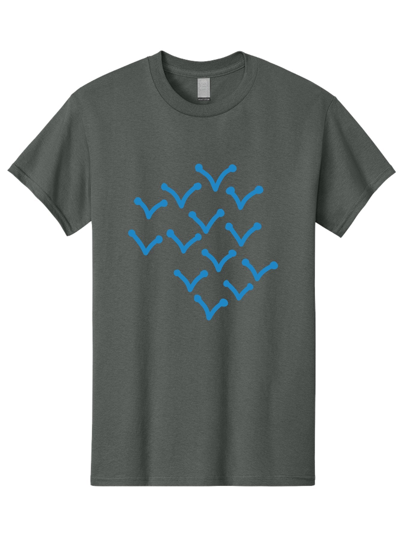 Blue-Checkmarks Men'S Graphic Tee, 100% Cotton, Comfortable Casual Summer Wear, Machine Washable, Check Marks, Ticks, Approval Symbols, Confirmation Icons, Blue Ticks On Green, Validation Signs, Positive Feedback, Checkmark Pattern Aab668 14