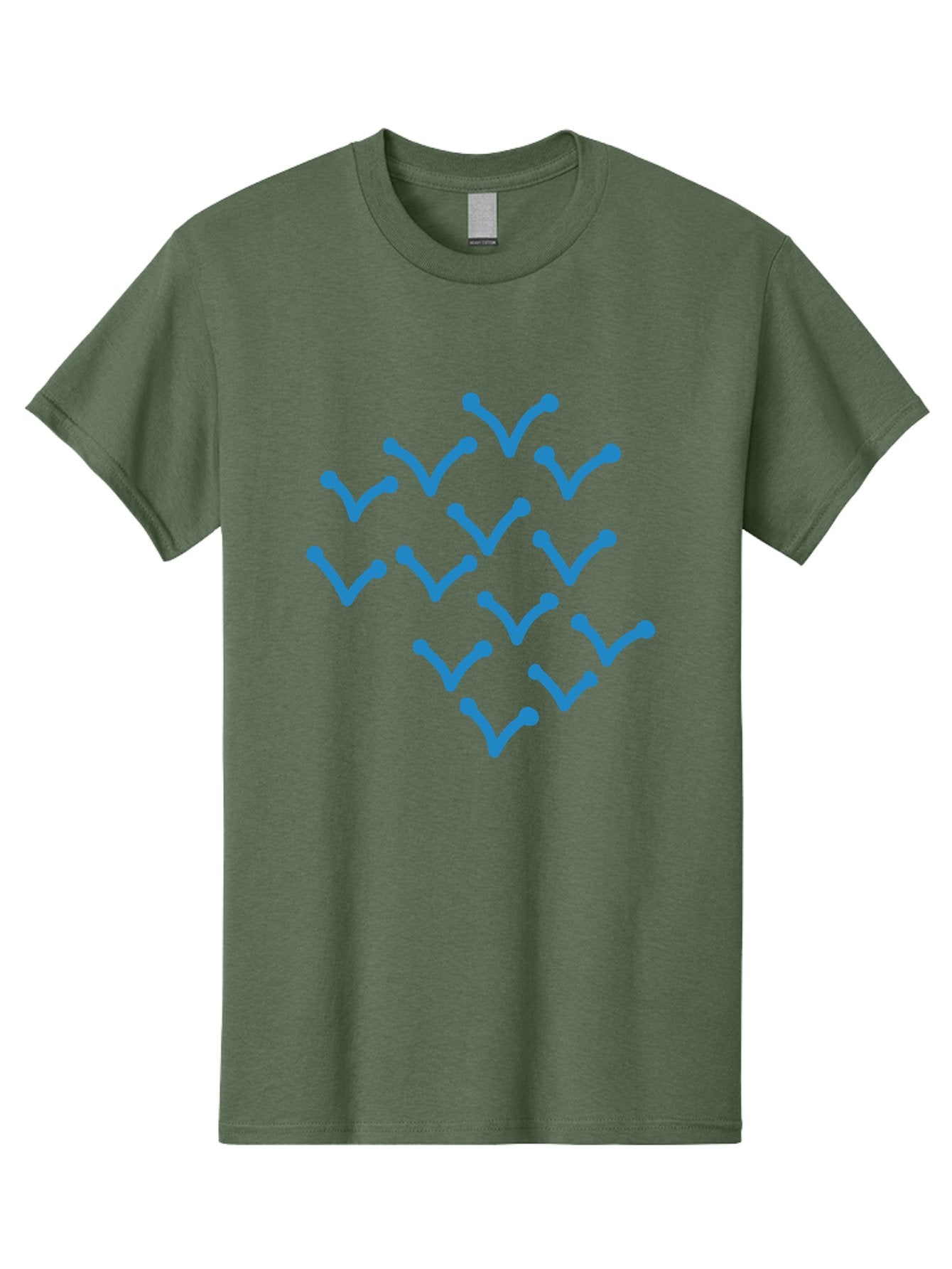 Blue-Checkmarks Men'S Graphic Tee, 100% Cotton, Comfortable Casual Summer Wear, Machine Washable, Check Marks, Ticks, Approval Symbols, Confirmation Icons, Blue Ticks On Green, Validation Signs, Positive Feedback, Checkmark Pattern Aab668 8