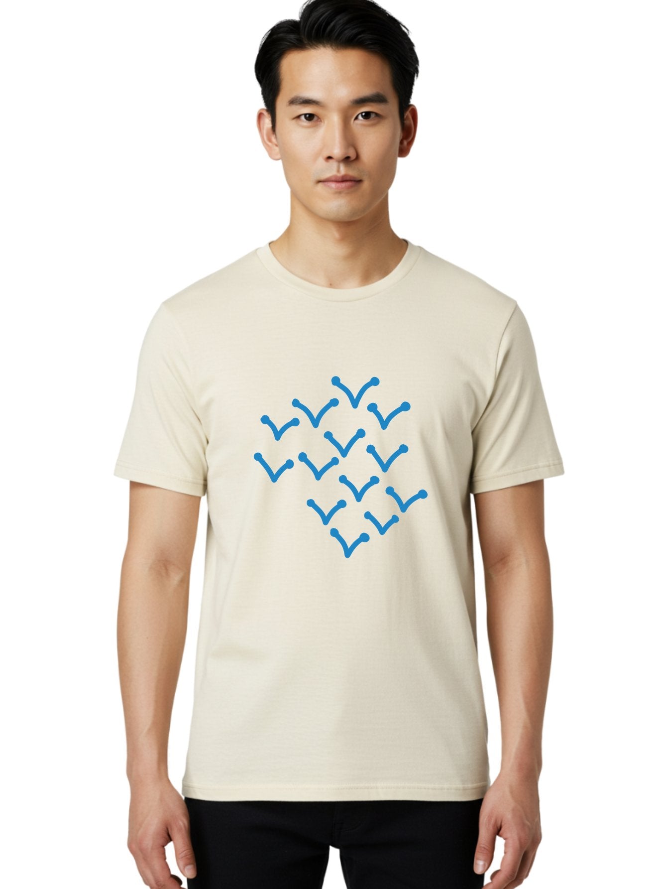 Blue-Checkmarks Men'S Graphic Tee, 100% Cotton, Comfortable Casual Summer Wear, Machine Washable, Check Marks, Ticks, Approval Symbols, Confirmation Icons, Blue Ticks On Green, Validation Signs, Positive Feedback, Checkmark Pattern Aab668 30