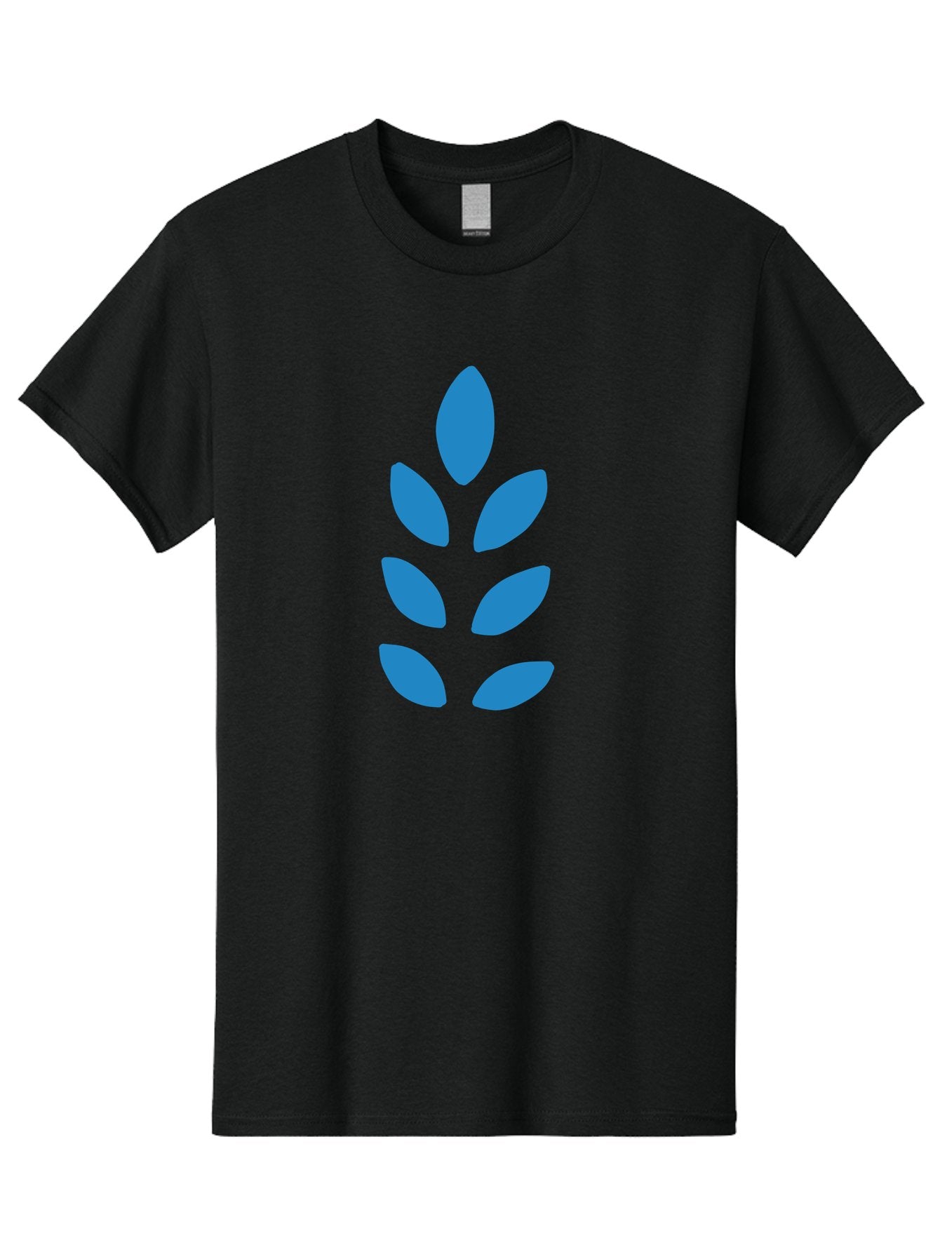 Blue-Leaves Men'S Graphic Tee, 100% Cotton, Comfortable Casual Summer Wear, Machine Washable, Blue Leaves, Simple Design, Minimalist Art, Stylized Foliage, Graphic Element, Abstract Shape, Modern Illustration Aab670 12