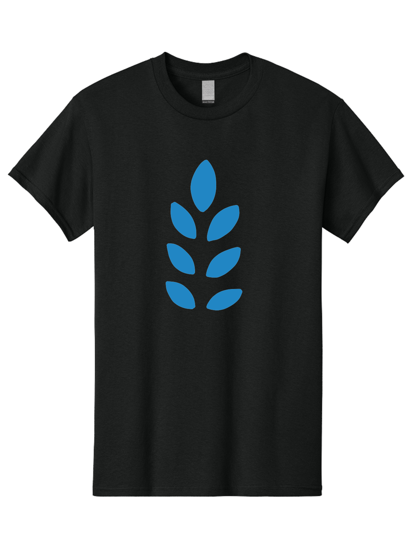 Blue-Leaves Men'S Graphic Tee, 100% Cotton, Comfortable Casual Summer Wear, Machine Washable, Blue Leaves, Simple Design, Minimalist Art, Stylized Foliage, Graphic Element, Abstract Shape, Modern Illustration Aab670 5