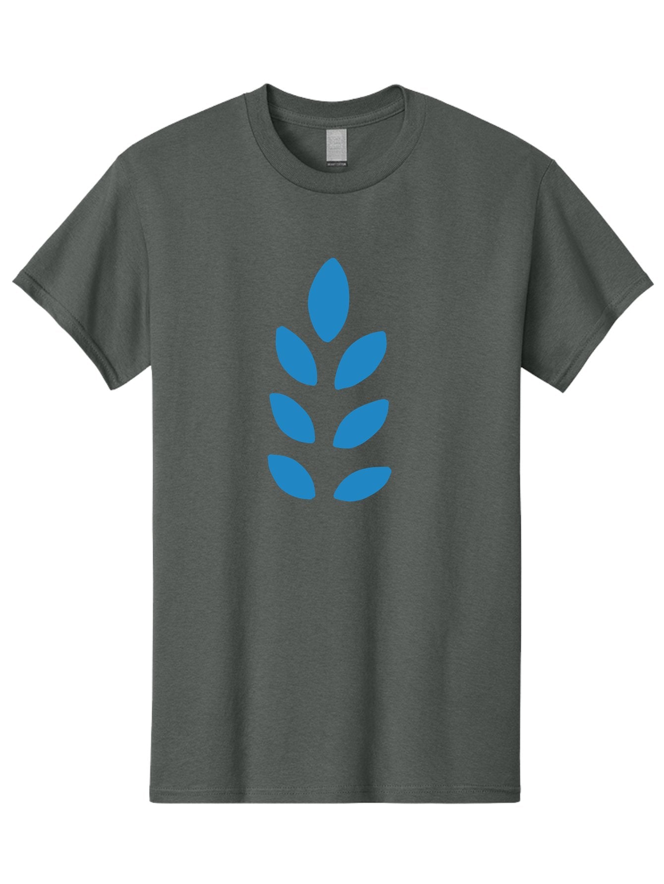 Blue-Leaves Men'S Graphic Tee, 100% Cotton, Comfortable Casual Summer Wear, Machine Washable, Blue Leaves, Simple Design, Minimalist Art, Stylized Foliage, Graphic Element, Abstract Shape, Modern Illustration Aab670 4