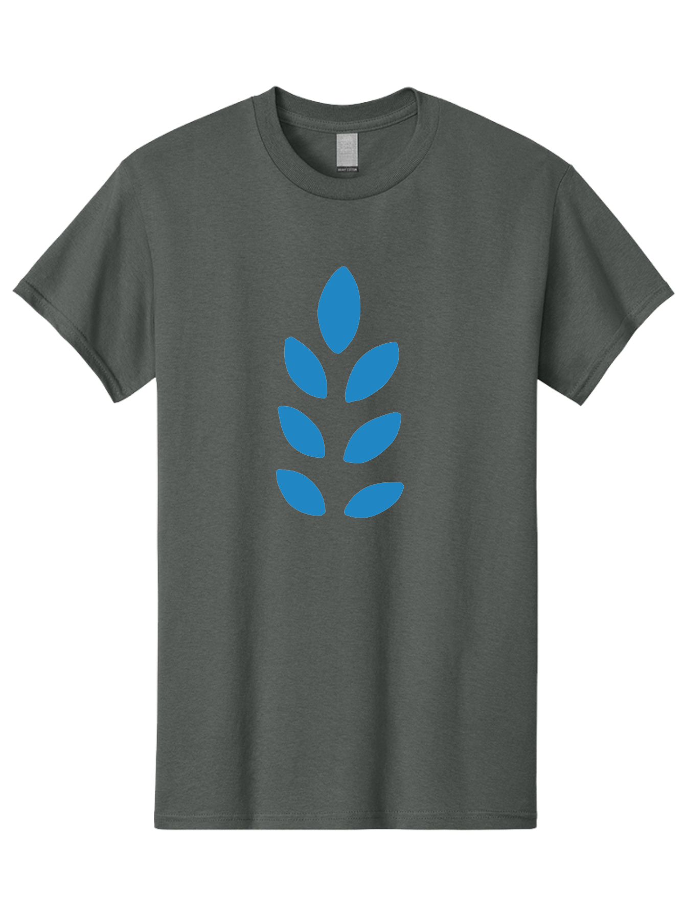 Blue-Leaves Men'S Graphic Tee, 100% Cotton, Comfortable Casual Summer Wear, Machine Washable, Blue Leaves, Simple Design, Minimalist Art, Stylized Foliage, Graphic Element, Abstract Shape, Modern Illustration Aab670 23