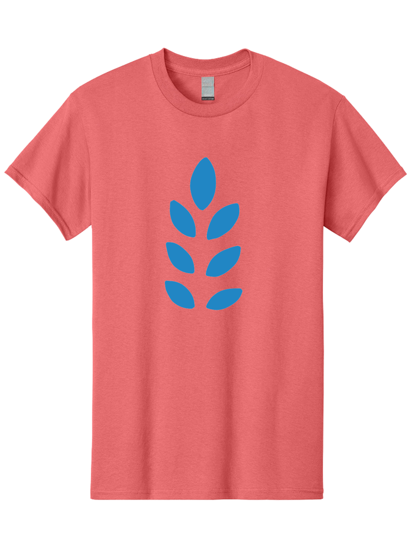 Blue-Leaves Men'S Graphic Tee, 100% Cotton, Comfortable Casual Summer Wear, Machine Washable, Blue Leaves, Simple Design, Minimalist Art, Stylized Foliage, Graphic Element, Abstract Shape, Modern Illustration Aab670 21
