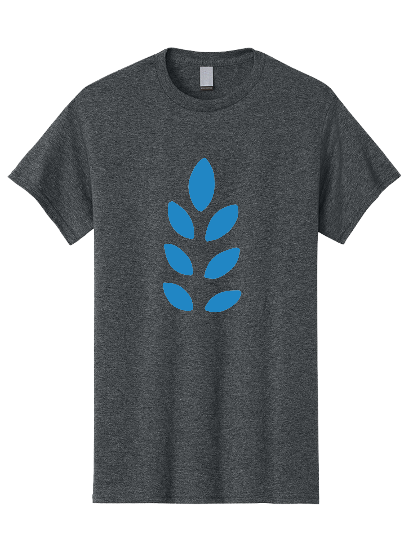 Blue-Leaves Men'S Graphic Tee, 100% Cotton, Comfortable Casual Summer Wear, Machine Washable, Blue Leaves, Simple Design, Minimalist Art, Stylized Foliage, Graphic Element, Abstract Shape, Modern Illustration Aab670 3