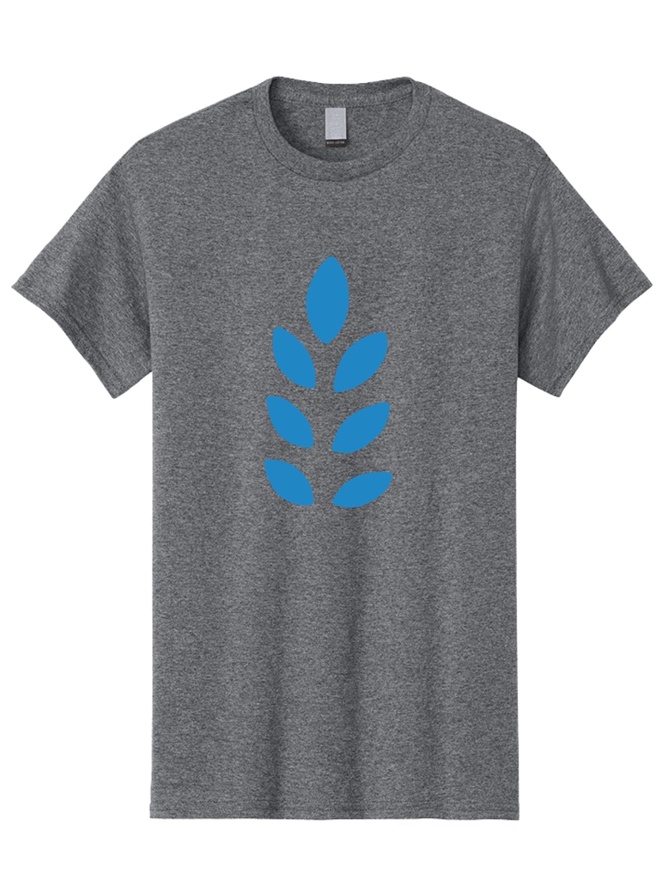 Blue-Leaves Men'S Graphic Tee, 100% Cotton, Comfortable Casual Summer Wear, Machine Washable, Blue Leaves, Simple Design, Minimalist Art, Stylized Foliage, Graphic Element, Abstract Shape, Modern Illustration Aab670 3