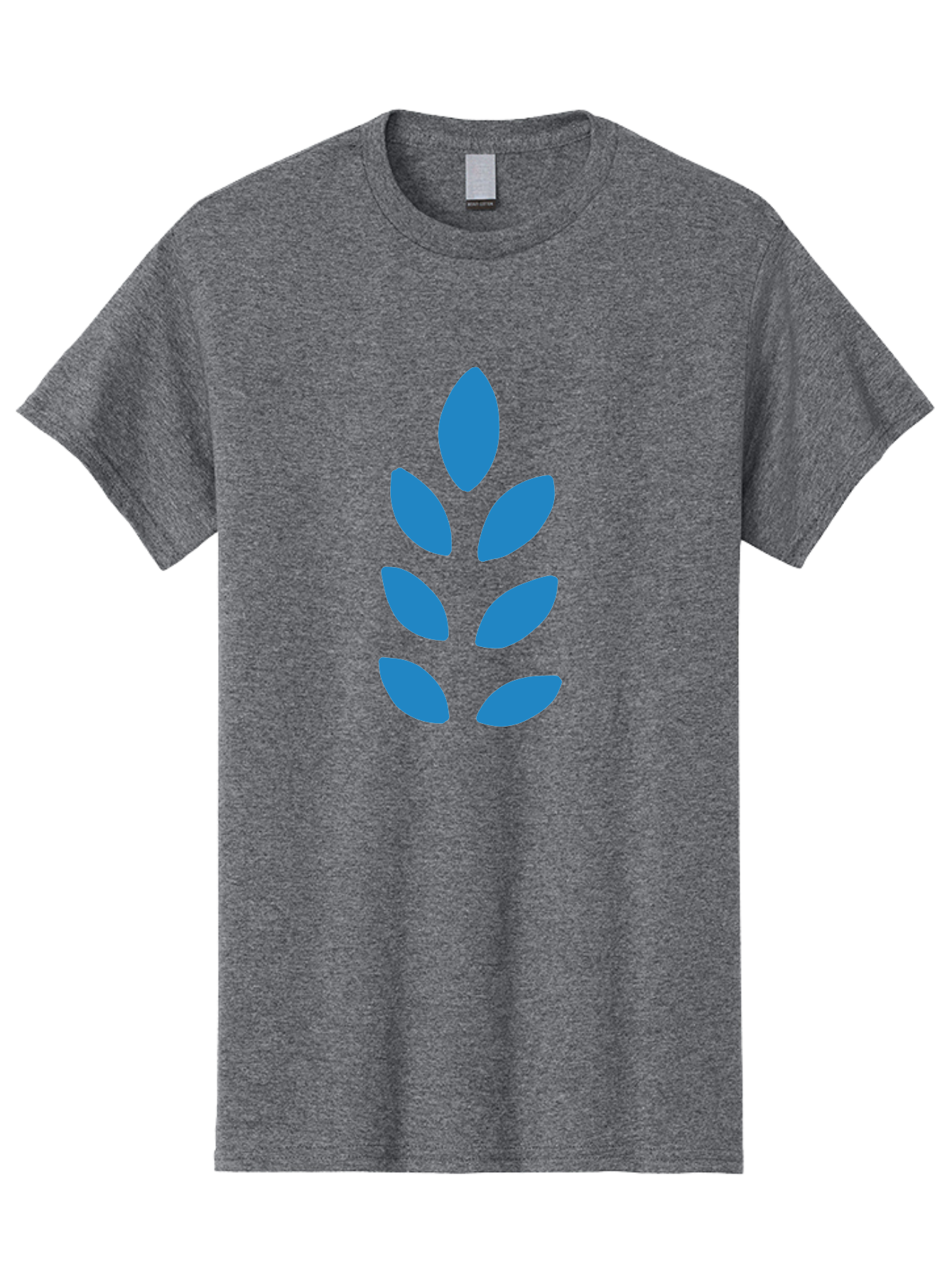 Blue-Leaves Men'S Graphic Tee, 100% Cotton, Comfortable Casual Summer Wear, Machine Washable, Blue Leaves, Simple Design, Minimalist Art, Stylized Foliage, Graphic Element, Abstract Shape, Modern Illustration Aab670 17