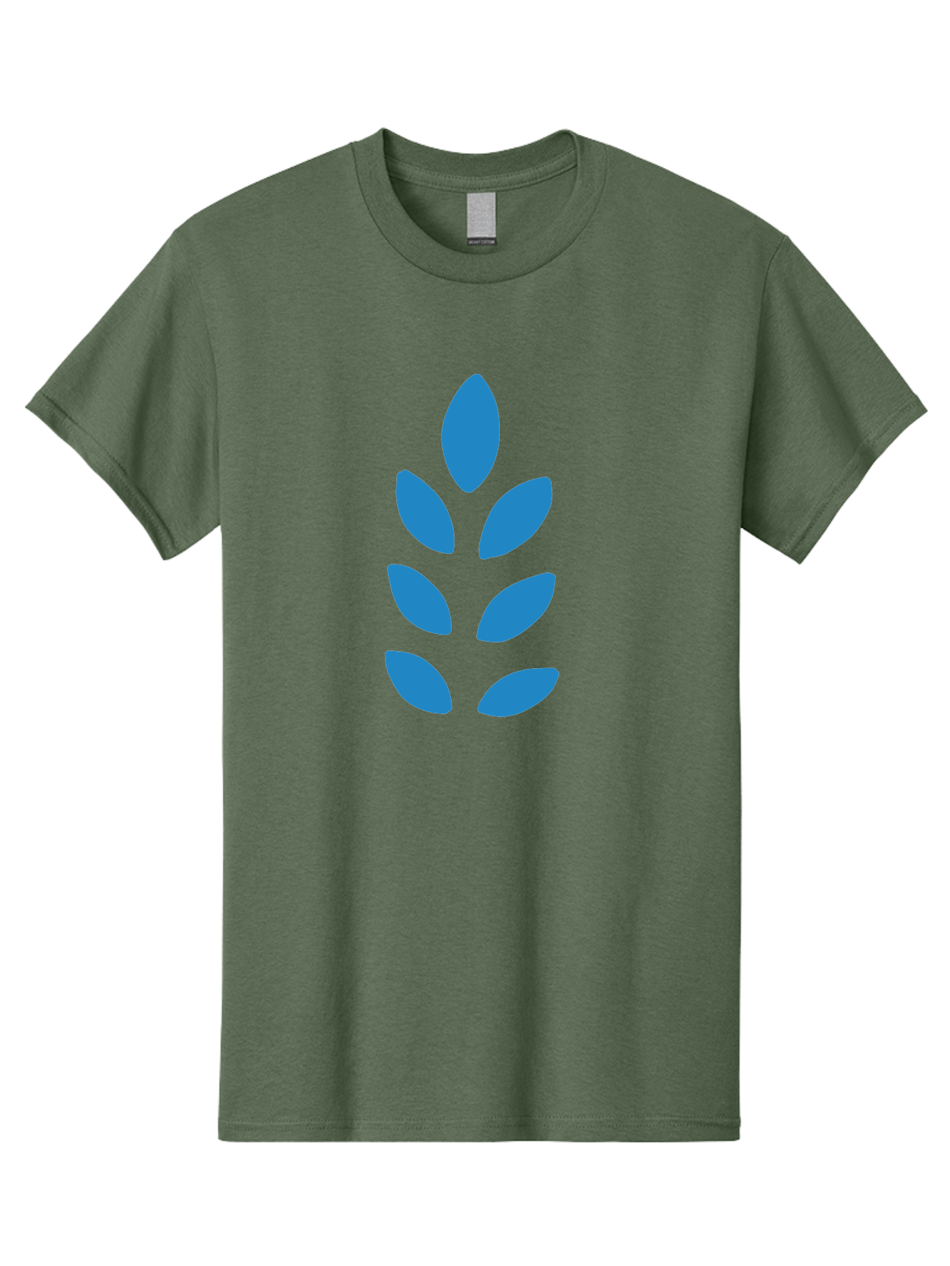 Blue-Leaves Men'S Graphic Tee, 100% Cotton, Comfortable Casual Summer Wear, Machine Washable, Blue Leaves, Simple Design, Minimalist Art, Stylized Foliage, Graphic Element, Abstract Shape, Modern Illustration Aab670 29