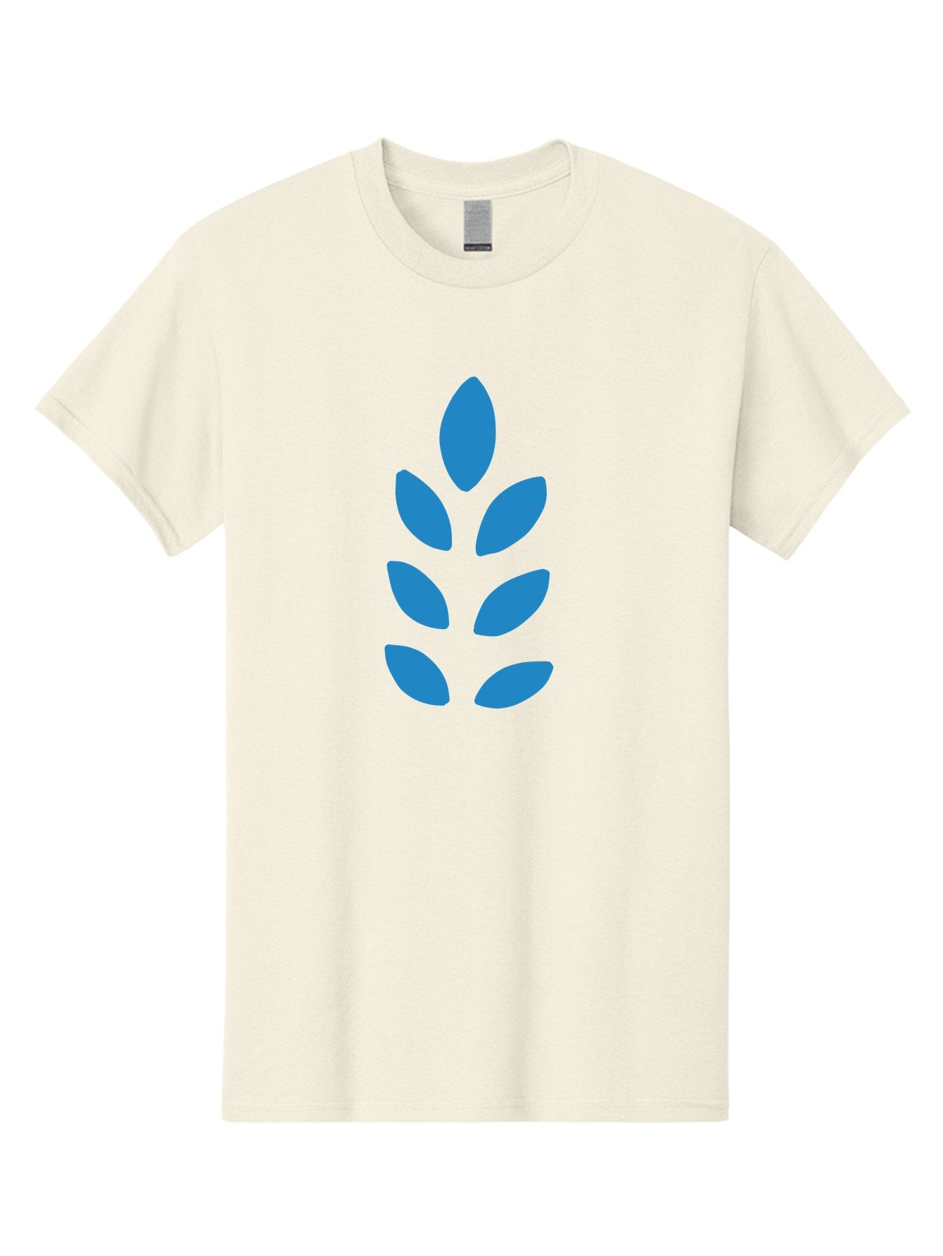Blue-Leaves Men'S Graphic Tee, 100% Cotton, Comfortable Casual Summer Wear, Machine Washable, Blue Leaves, Simple Design, Minimalist Art, Stylized Foliage, Graphic Element, Abstract Shape, Modern Illustration Aab670 6