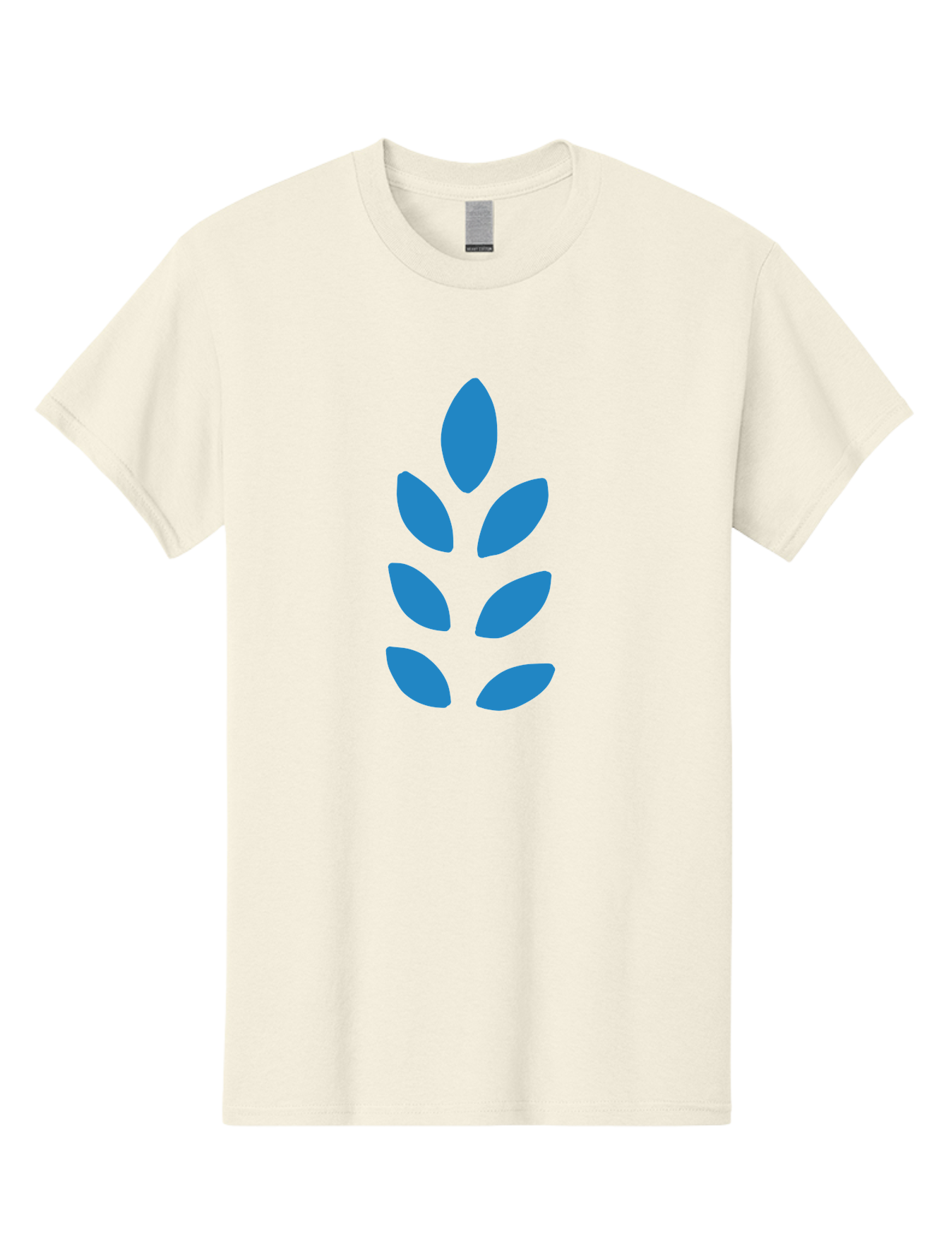 Blue-Leaves Men'S Graphic Tee, 100% Cotton, Comfortable Casual Summer Wear, Machine Washable, Blue Leaves, Simple Design, Minimalist Art, Stylized Foliage, Graphic Element, Abstract Shape, Modern Illustration Aab670 13