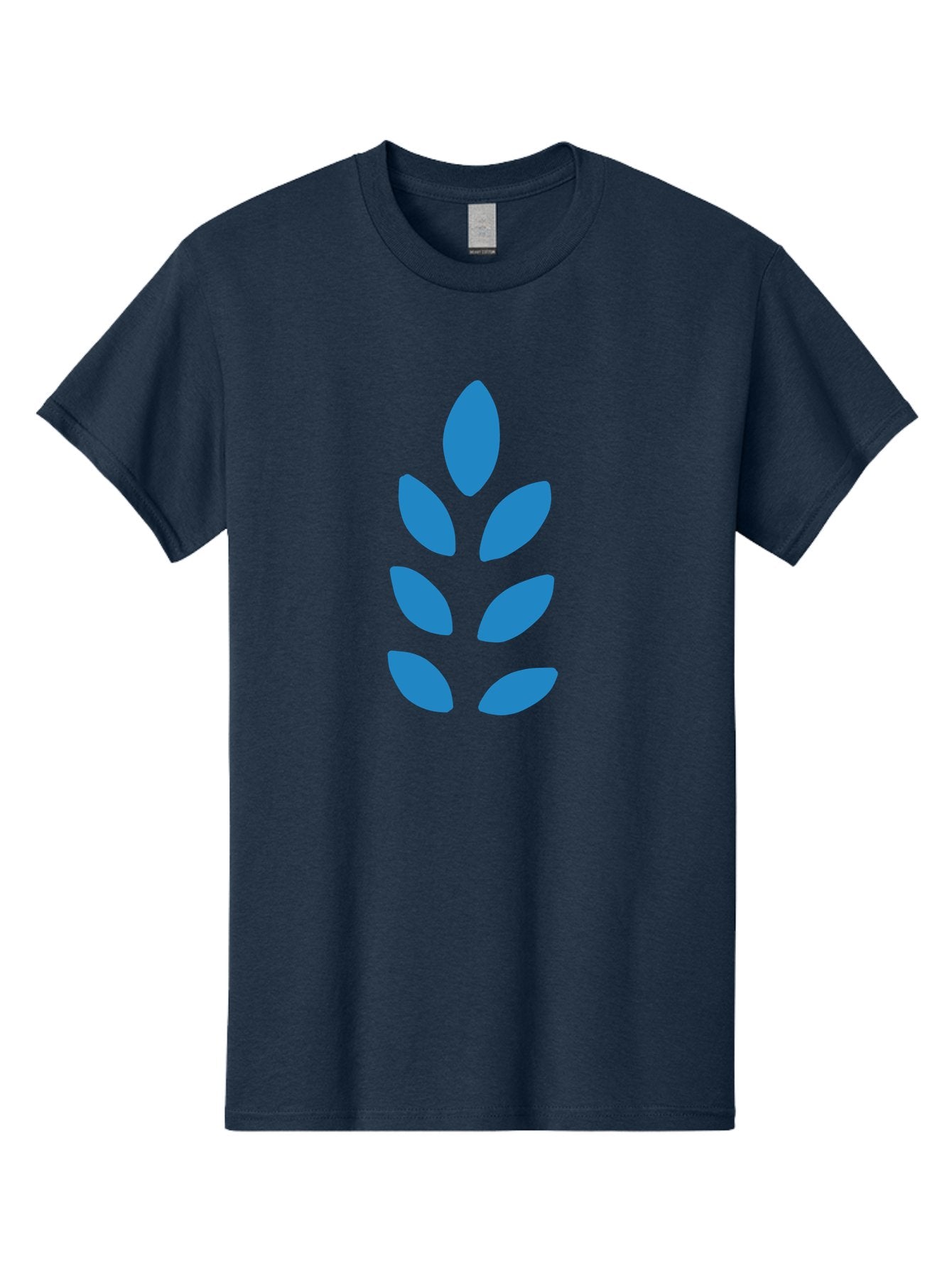 Blue-Leaves Men'S Graphic Tee, 100% Cotton, Comfortable Casual Summer Wear, Machine Washable, Blue Leaves, Simple Design, Minimalist Art, Stylized Foliage, Graphic Element, Abstract Shape, Modern Illustration Aab670 8