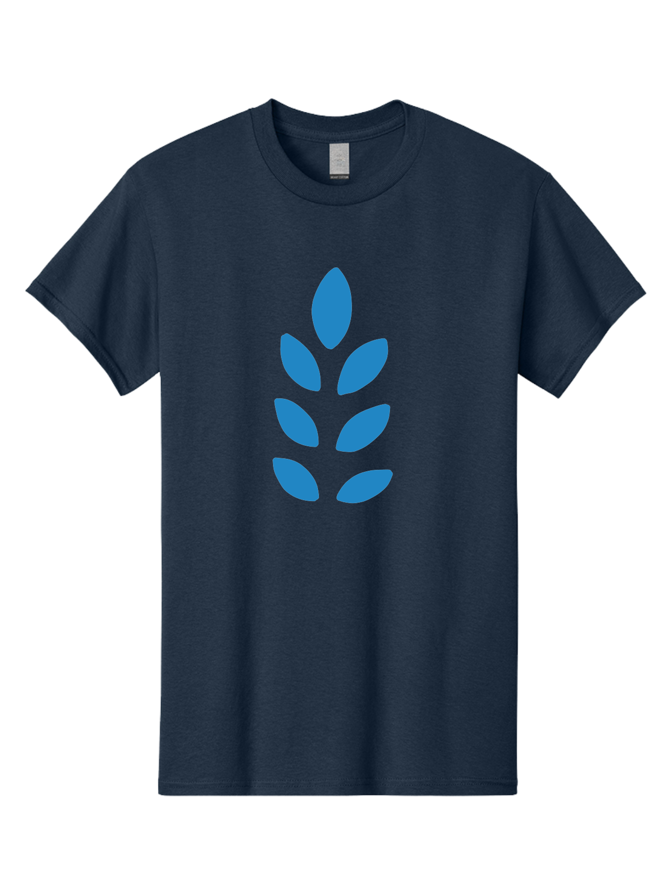 Blue-Leaves Men'S Graphic Tee, 100% Cotton, Comfortable Casual Summer Wear, Machine Washable, Blue Leaves, Simple Design, Minimalist Art, Stylized Foliage, Graphic Element, Abstract Shape, Modern Illustration Aab670 11