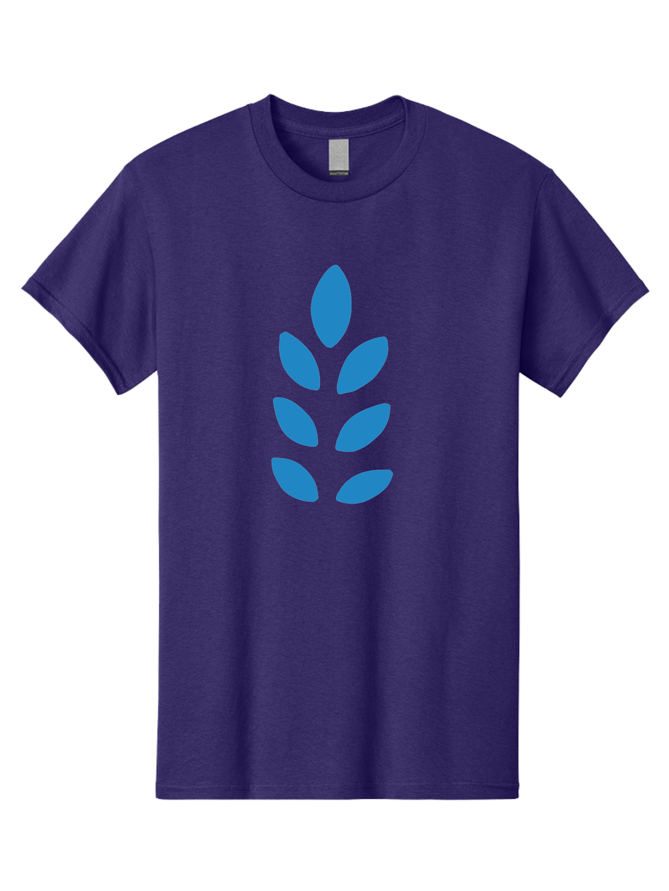 Blue-Leaves Men'S Graphic Tee, 100% Cotton, Comfortable Casual Summer Wear, Machine Washable, Blue Leaves, Simple Design, Minimalist Art, Stylized Foliage, Graphic Element, Abstract Shape, Modern Illustration Aab670 19