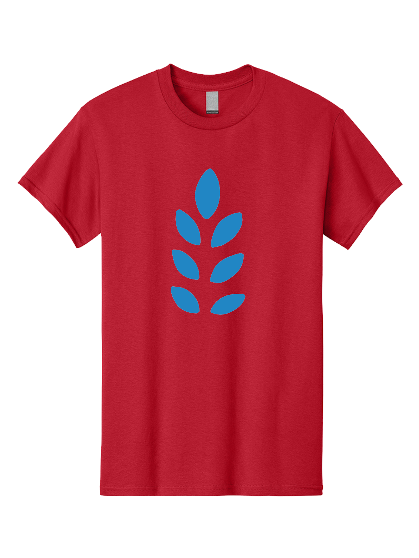 Blue-Leaves Men'S Graphic Tee, 100% Cotton, Comfortable Casual Summer Wear, Machine Washable, Blue Leaves, Simple Design, Minimalist Art, Stylized Foliage, Graphic Element, Abstract Shape, Modern Illustration Aab670 27