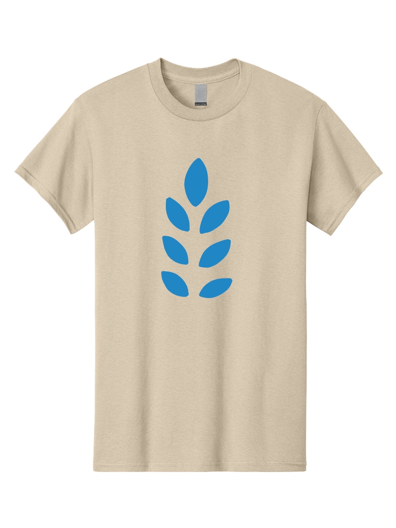 Blue-Leaves Men'S Graphic Tee, 100% Cotton, Comfortable Casual Summer Wear, Machine Washable, Blue Leaves, Simple Design, Minimalist Art, Stylized Foliage, Graphic Element, Abstract Shape, Modern Illustration Aab670 11