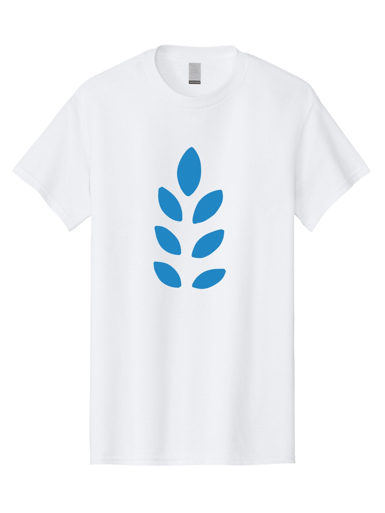 Blue-Leaves Men'S Graphic Tee, 100% Cotton, Comfortable Casual Summer Wear, Machine Washable, Blue Leaves, Simple Design, Minimalist Art, Stylized Foliage, Graphic Element, Abstract Shape, Modern Illustration Aab670 7