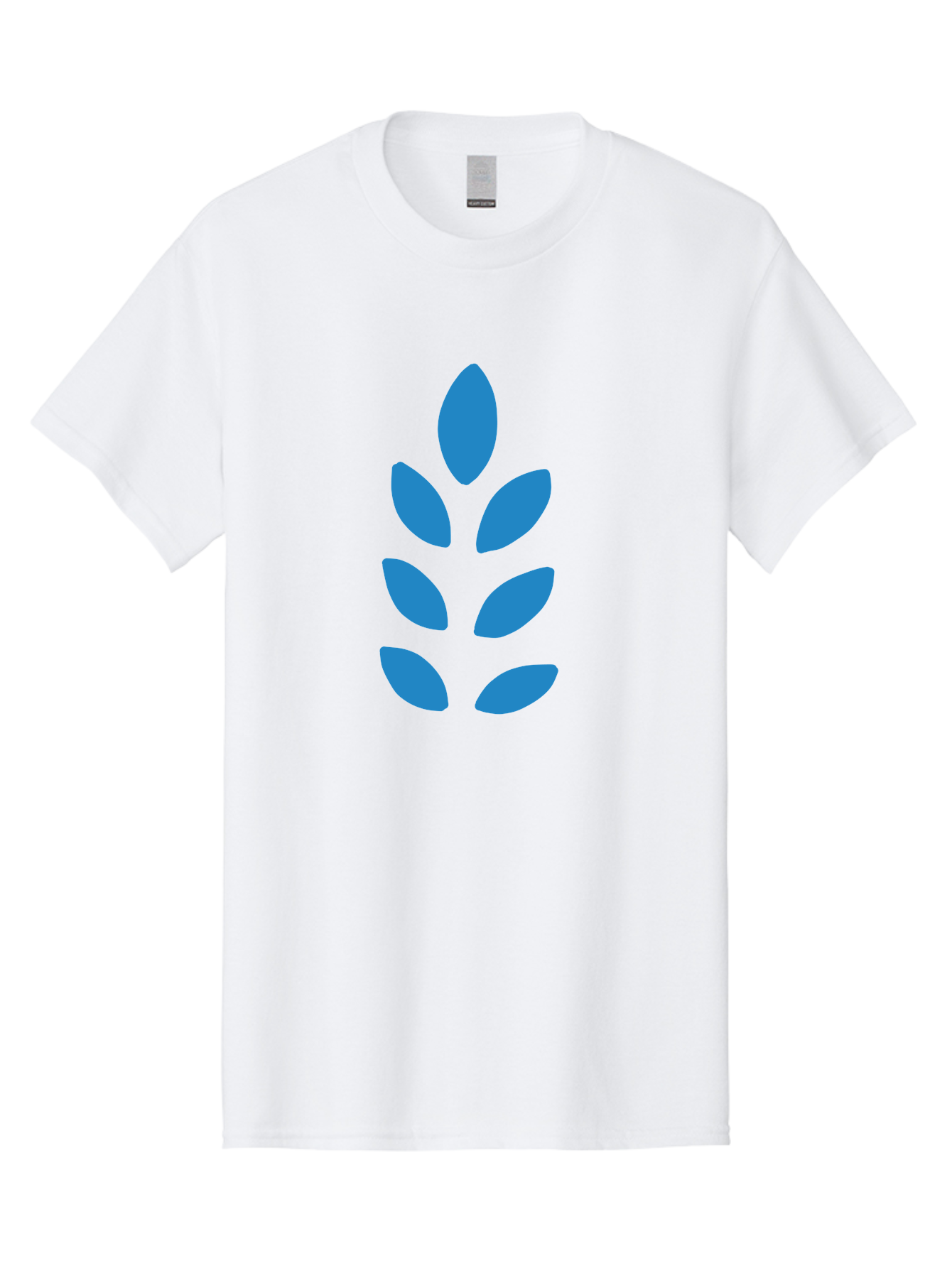 Blue-Leaves Men'S Graphic Tee, 100% Cotton, Comfortable Casual Summer Wear, Machine Washable, Blue Leaves, Simple Design, Minimalist Art, Stylized Foliage, Graphic Element, Abstract Shape, Modern Illustration Aab670 25
