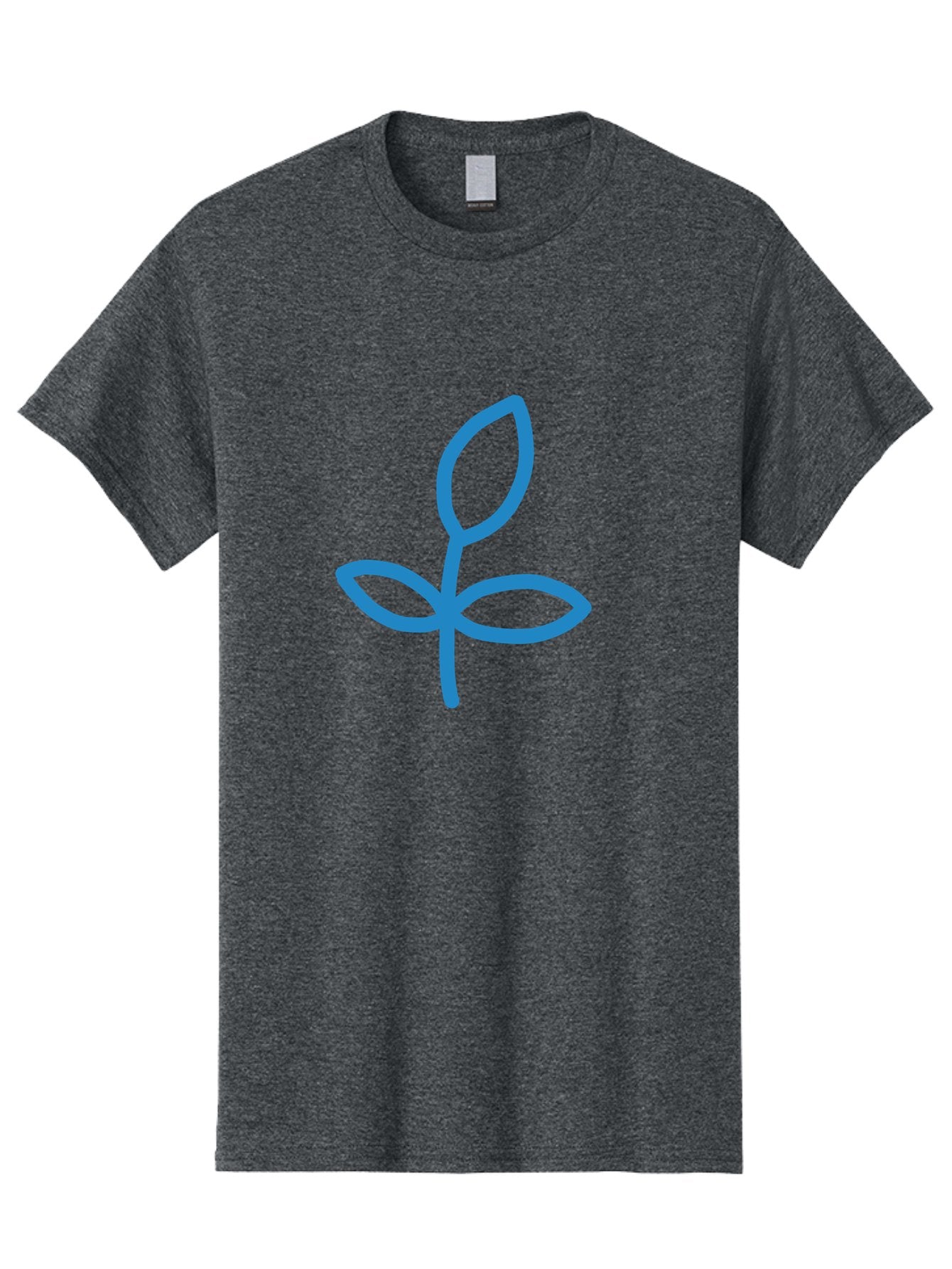 Blue-Plant Men'S Graphic Tee, 100% Cotton, Comfortable Casual Summer Wear, Machine Washable, Simple Plant Illustration, Blue Outline, Minimalist Design, Childlike Artwork, Hand-Drawn Imagery, Floral Motif, Stylized Leaves Aab671 13