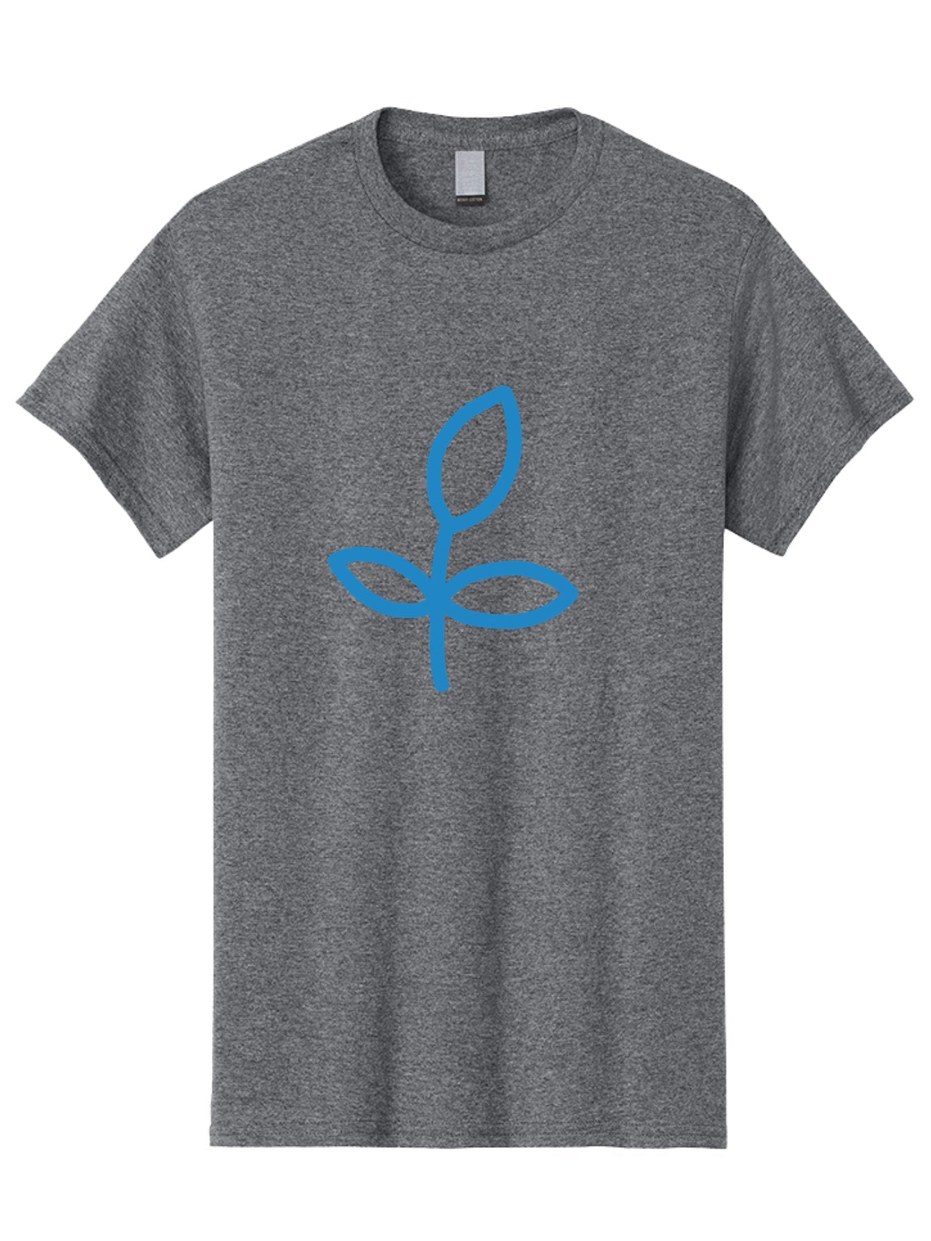 Blue-Plant Men'S Graphic Tee, 100% Cotton, Comfortable Casual Summer Wear, Machine Washable, Simple Plant Illustration, Blue Outline, Minimalist Design, Childlike Artwork, Hand-Drawn Imagery, Floral Motif, Stylized Leaves Aab671 3