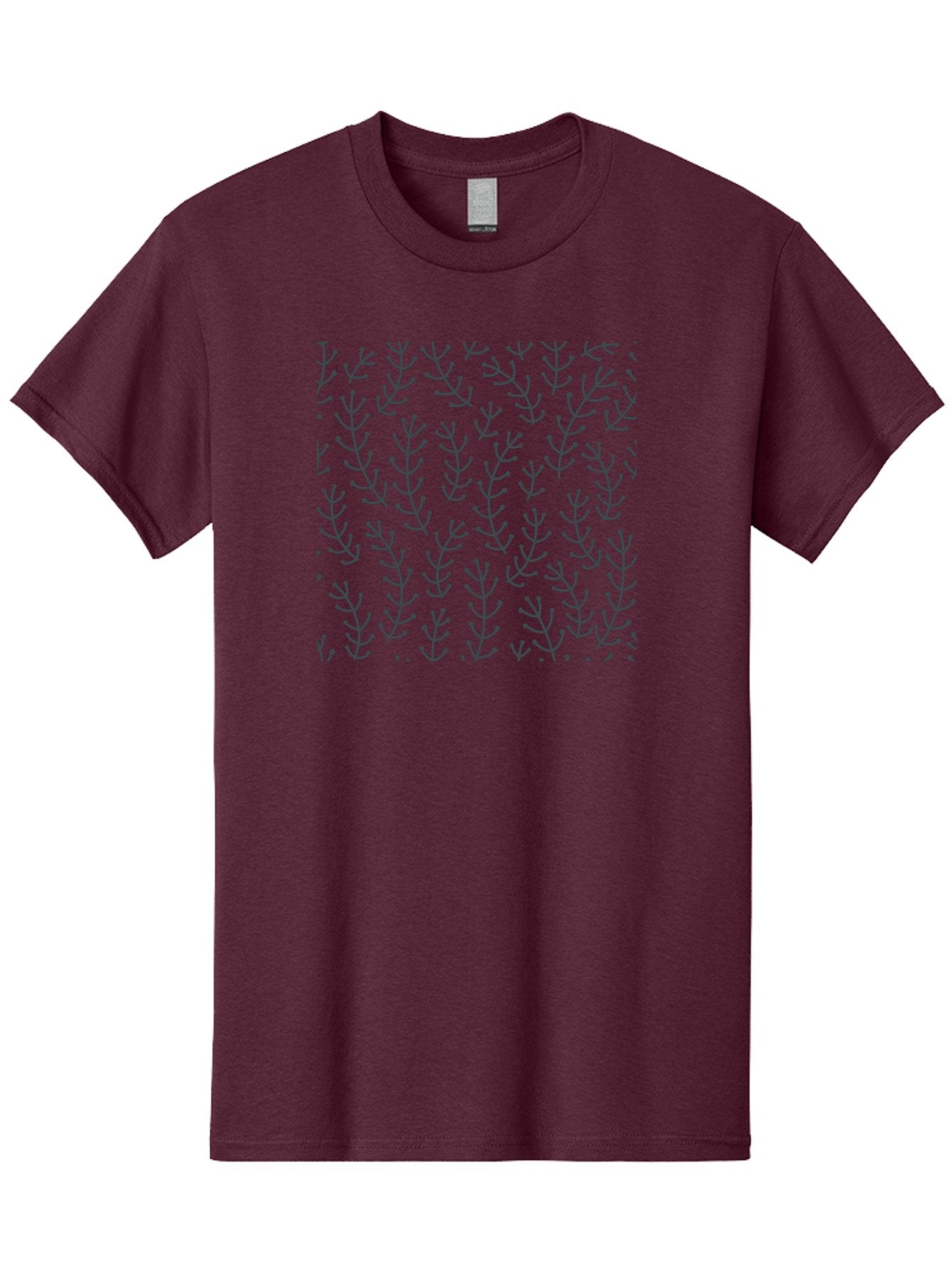 Branches-Pattern Men'S Graphic Tee, 100% Cotton, Comfortable Casual Summer Wear, Machine Washable, Repeating Pattern, Black Branches, Minimalist Design, Simple Shapes, Abstract Art, Geometric Pattern, Decorative Elements, Modern Aesthetic, Aab673 4
