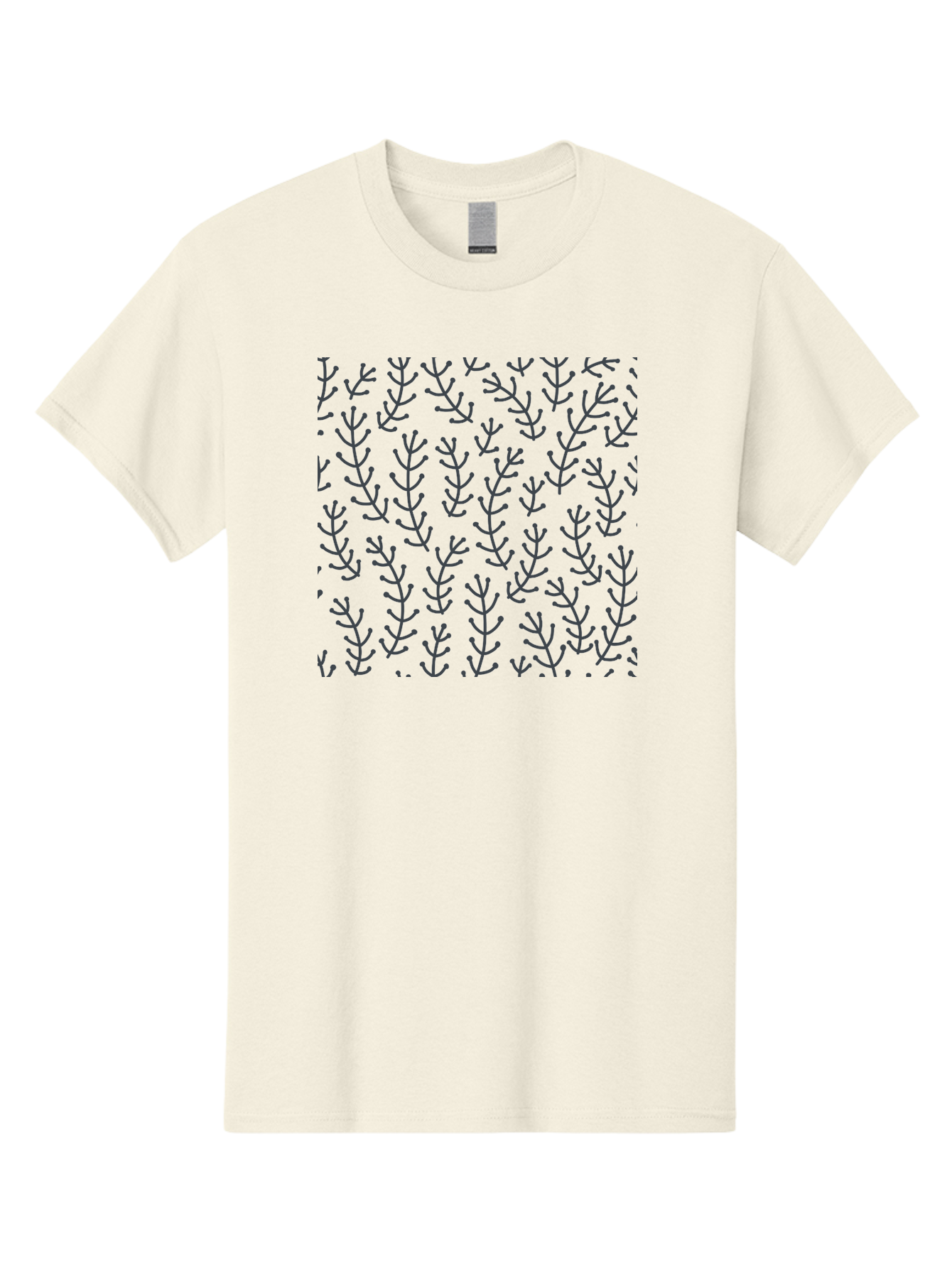 Branches-Pattern Men'S Graphic Tee, 100% Cotton, Comfortable Casual Summer Wear, Machine Washable, Repeating Pattern, Black Branches, Minimalist Design, Simple Shapes, Abstract Art, Geometric Pattern, Decorative Elements, Modern Aesthetic, Aab673 3