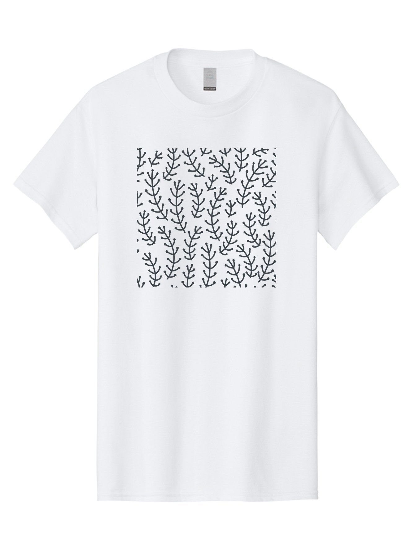 Branches-Pattern Men'S Graphic Tee, 100% Cotton, Comfortable Casual Summer Wear, Machine Washable, Repeating Pattern, Black Branches, Minimalist Design, Simple Shapes, Abstract Art, Geometric Pattern, Decorative Elements, Modern Aesthetic, Aab673