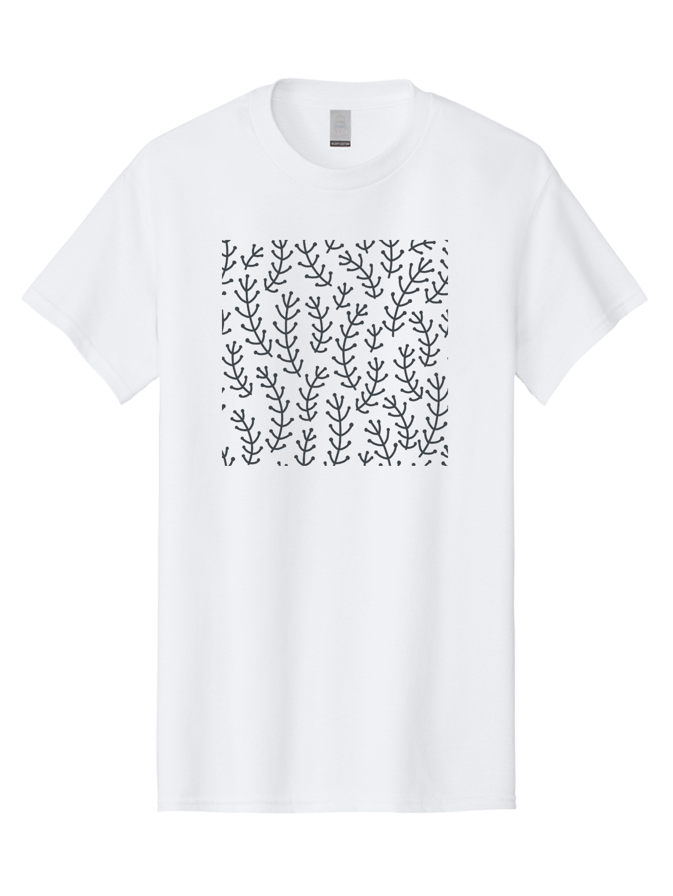 Branches-Pattern Men'S Graphic Tee, 100% Cotton, Comfortable Casual Summer Wear, Machine Washable, Repeating Pattern, Black Branches, Minimalist Design, Simple Shapes, Abstract Art, Geometric Pattern, Decorative Elements, Modern Aesthetic, Aab673 21