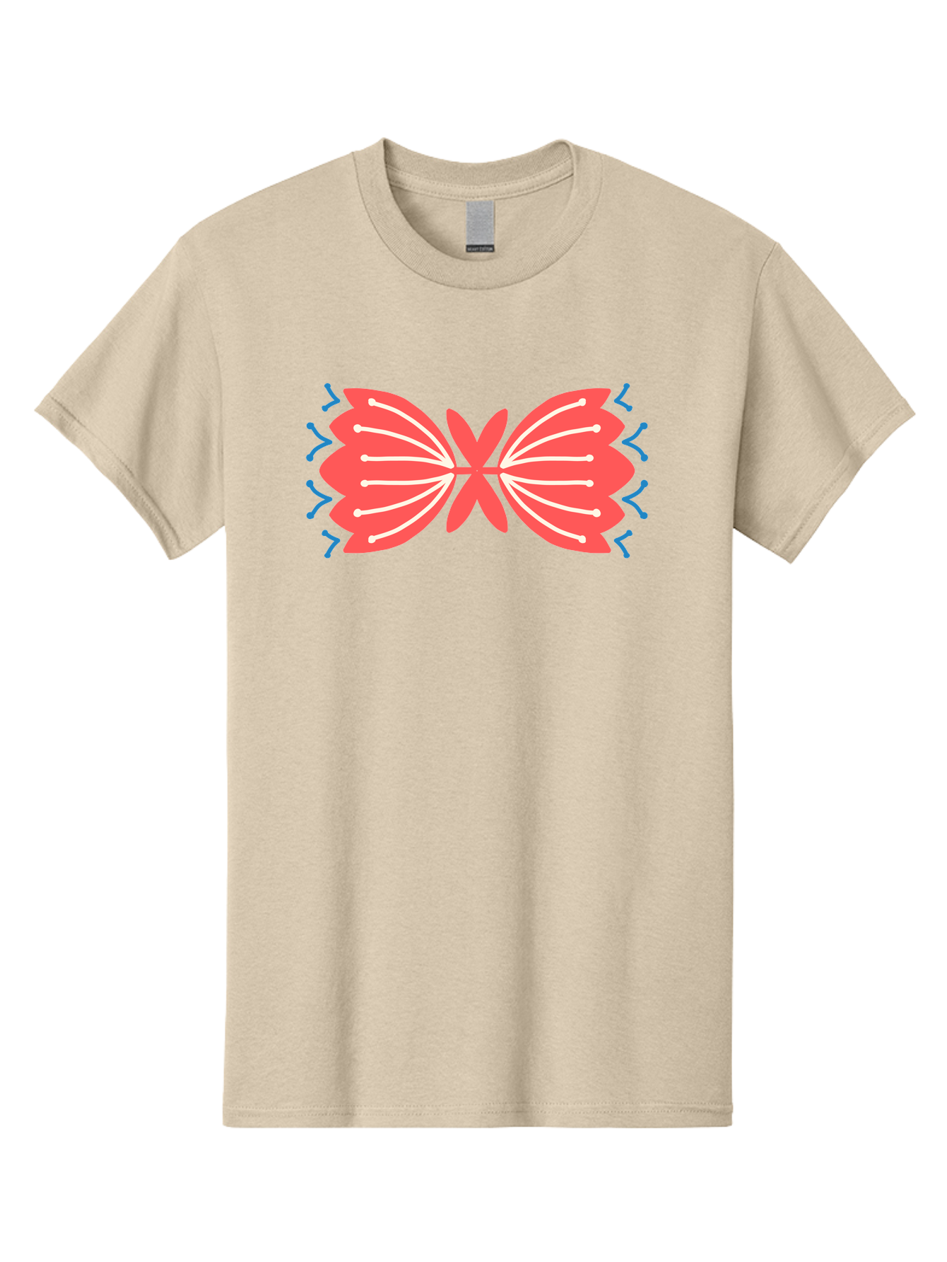 Butterfly Men'S Graphic Tee, 100% Cotton, Comfortable Casual Summer Wear, Machine Washable, Pink Butterfly, Symmetrical Design, White Lines, Blue Zigzags, Abstract Art, Colorful Graphics, Modern Illustration, Decorative Wings Aab676 11