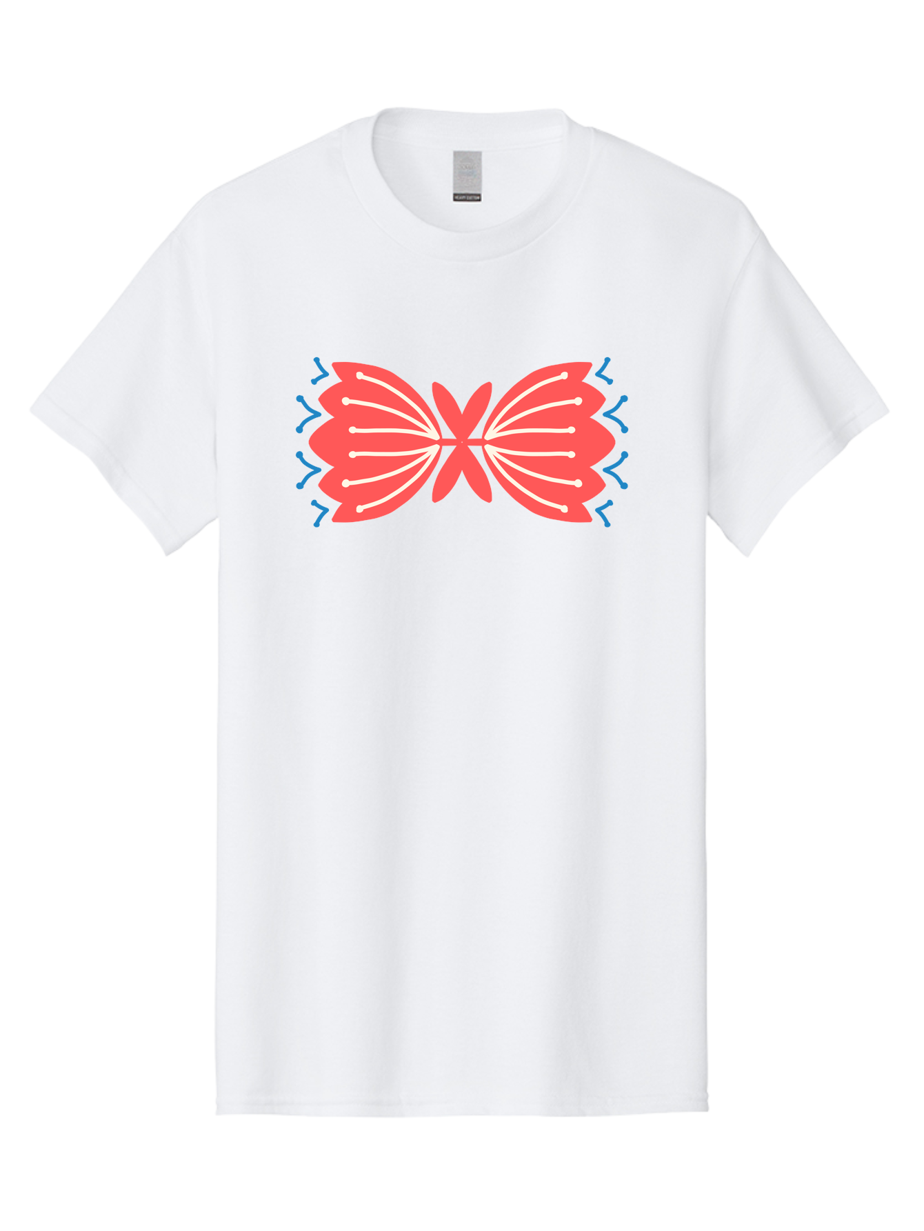 Butterfly Men'S Graphic Tee, 100% Cotton, Comfortable Casual Summer Wear, Machine Washable, Pink Butterfly, Symmetrical Design, White Lines, Blue Zigzags, Abstract Art, Colorful Graphics, Modern Illustration, Decorative Wings Aab676 13