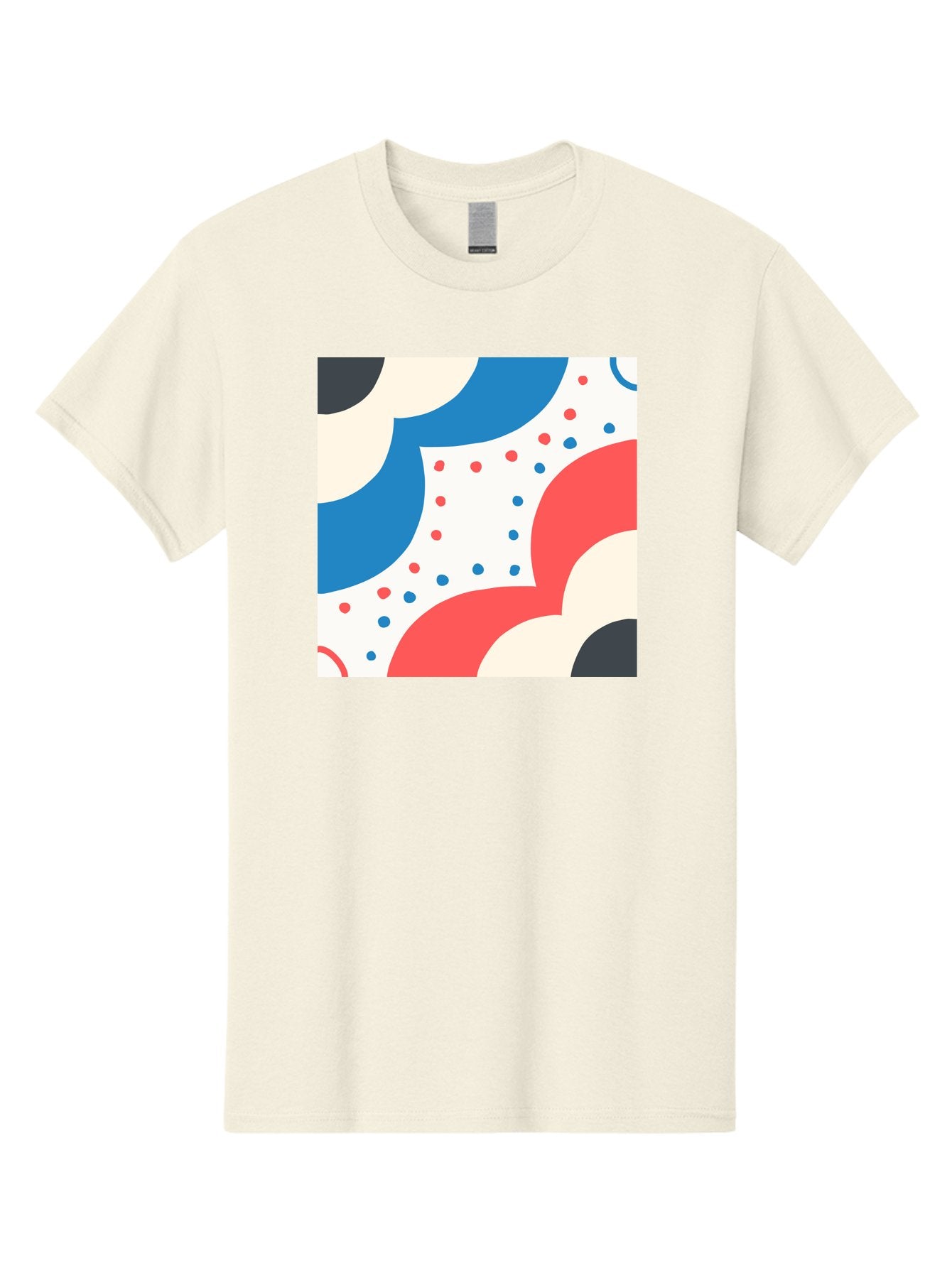 Colorful-Floral-Pattern Men'S Graphic Tee, 100% Cotton, Comfortable Casual Summer Wear, Machine Washable, Geometric Shapes, Abstract Design, Colorful Patterns, Blue Red Black White, Modern Art, Creative Graphics, Dynamic Layout, Aab680 12