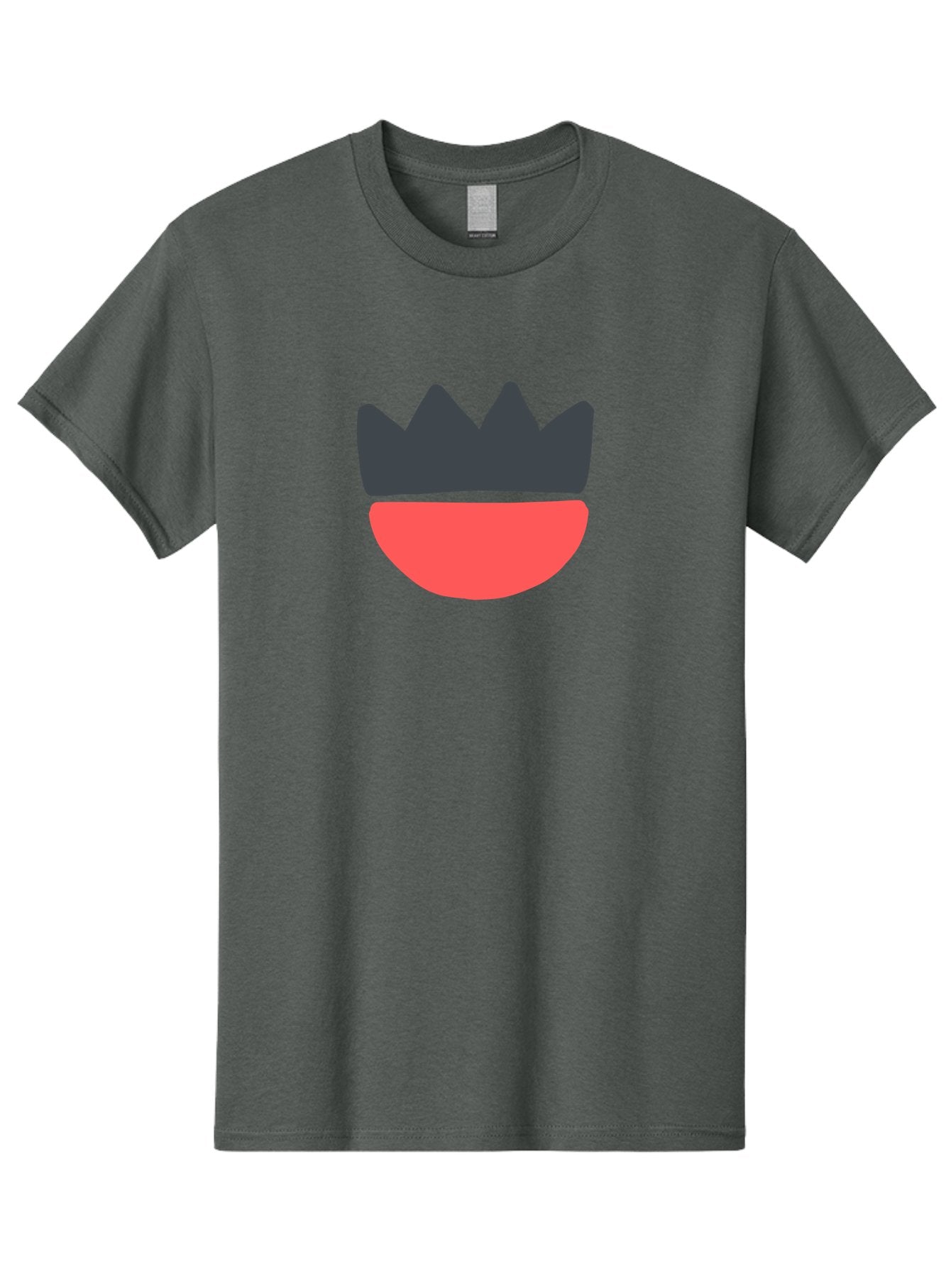 Crown-And-Smile Men'S Graphic Tee, 100% Cotton, Comfortable Casual Summer Wear, Machine Washable, Simple Crown Design, Red Smile, Minimalist Illustration, Monarch Symbol, Royal Emblem, Happy Face, Graphic Icon Aab682 5