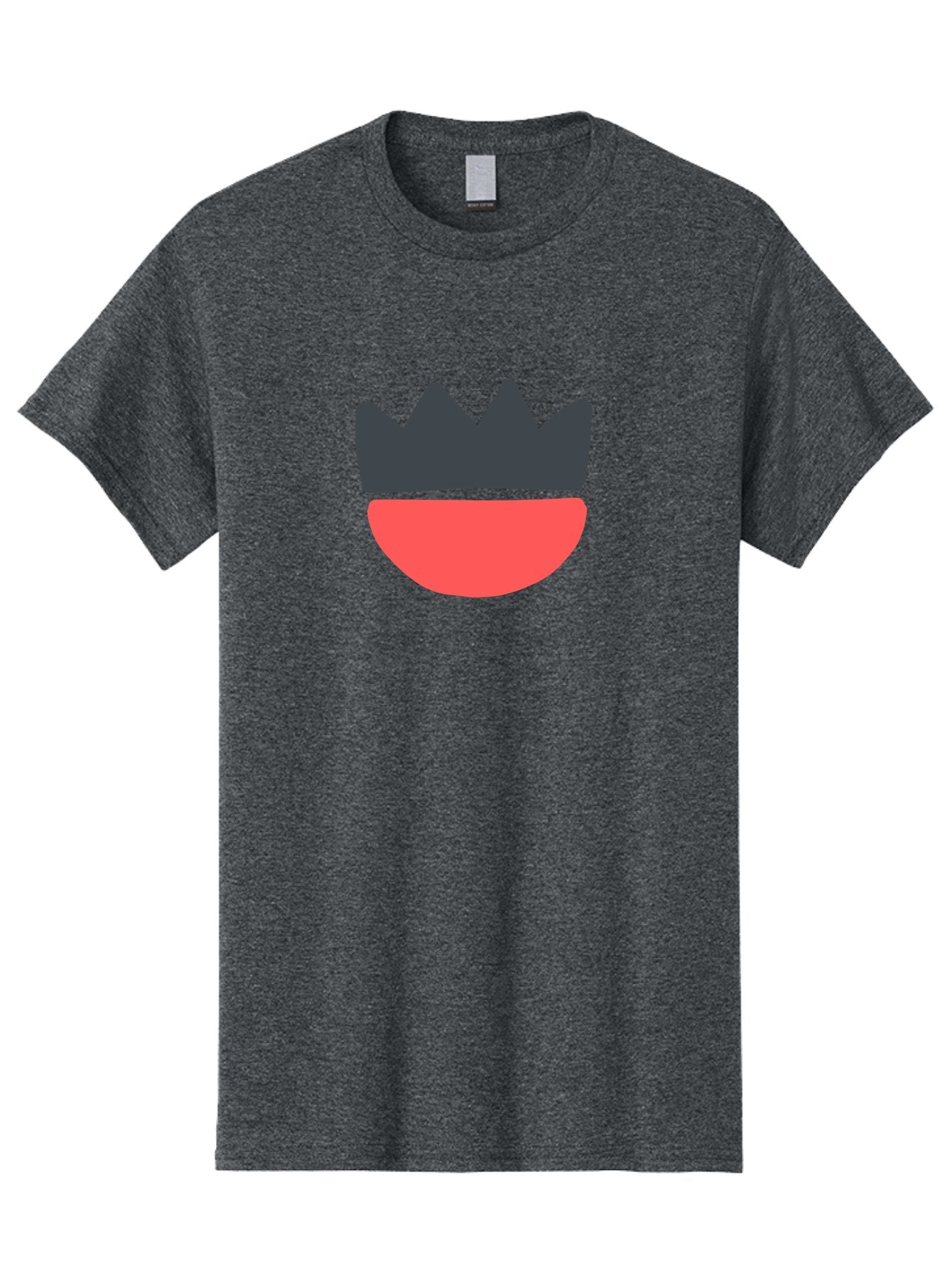 Crown-And-Smile Men'S Graphic Tee, 100% Cotton, Comfortable Casual Summer Wear, Machine Washable, Simple Crown Design, Red Smile, Minimalist Illustration, Monarch Symbol, Royal Emblem, Happy Face, Graphic Icon Aab682 4