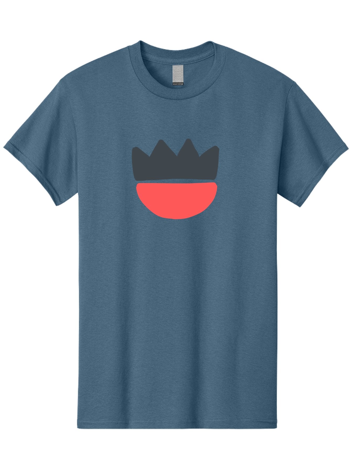 Crown-And-Smile Men'S Graphic Tee, 100% Cotton, Comfortable Casual Summer Wear, Machine Washable, Simple Crown Design, Red Smile, Minimalist Illustration, Monarch Symbol, Royal Emblem, Happy Face, Graphic Icon Aab682 12
